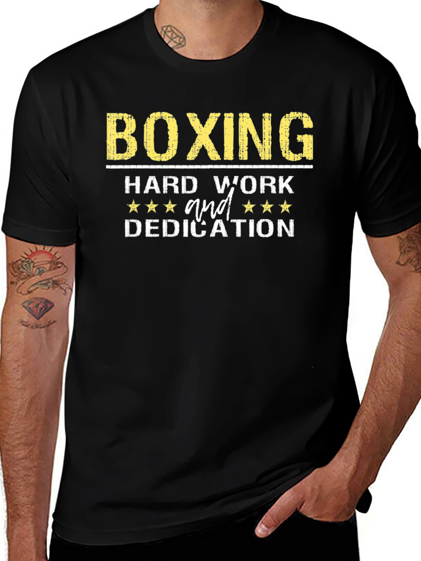 Variant 21 of Boxing Hard Work and Dedication Graphic Tee
