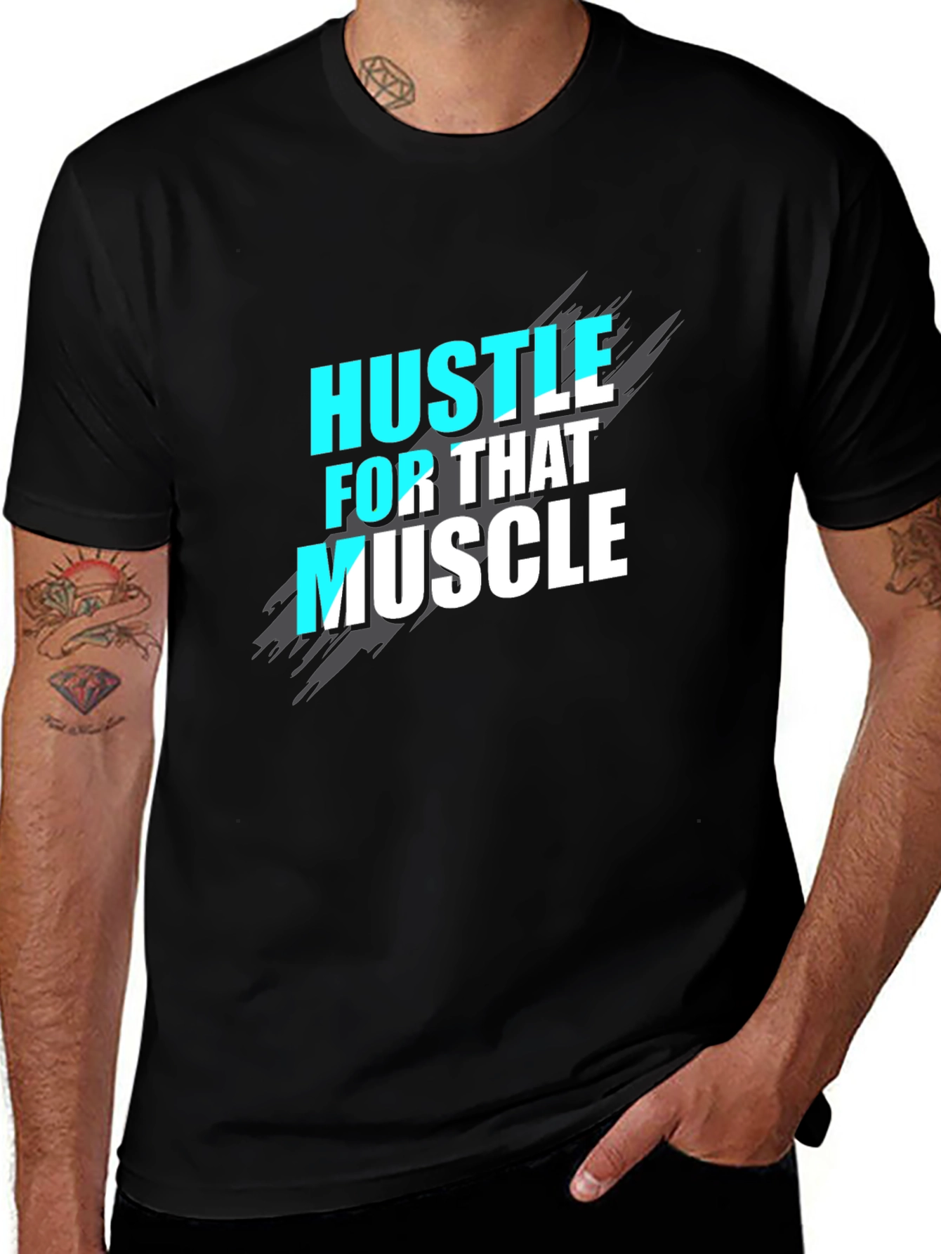 Variant 22 of Hustle for That Muscle Black T-Shirt