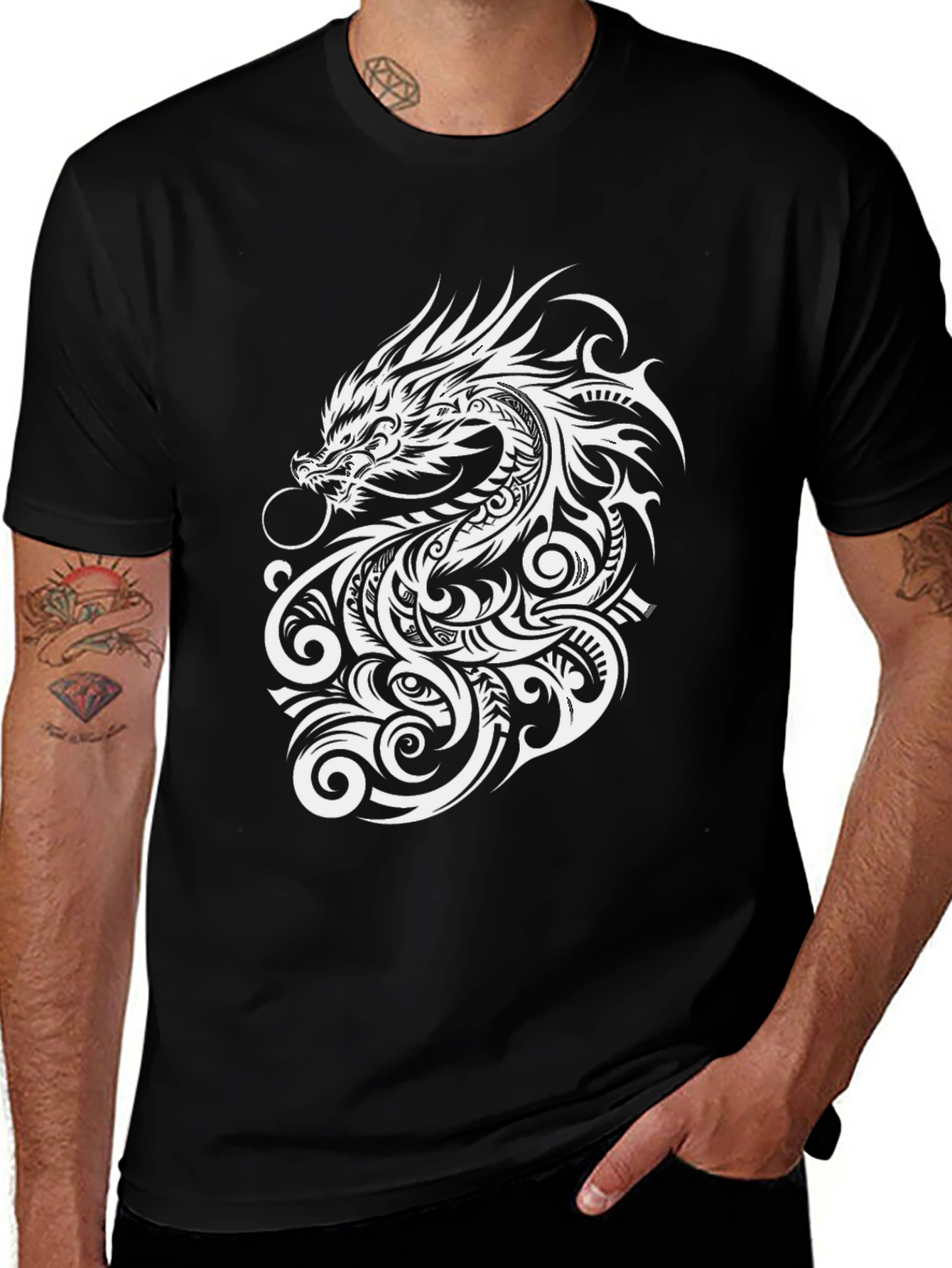 Variant 4 of Dragon Graphic Black T-Shirt