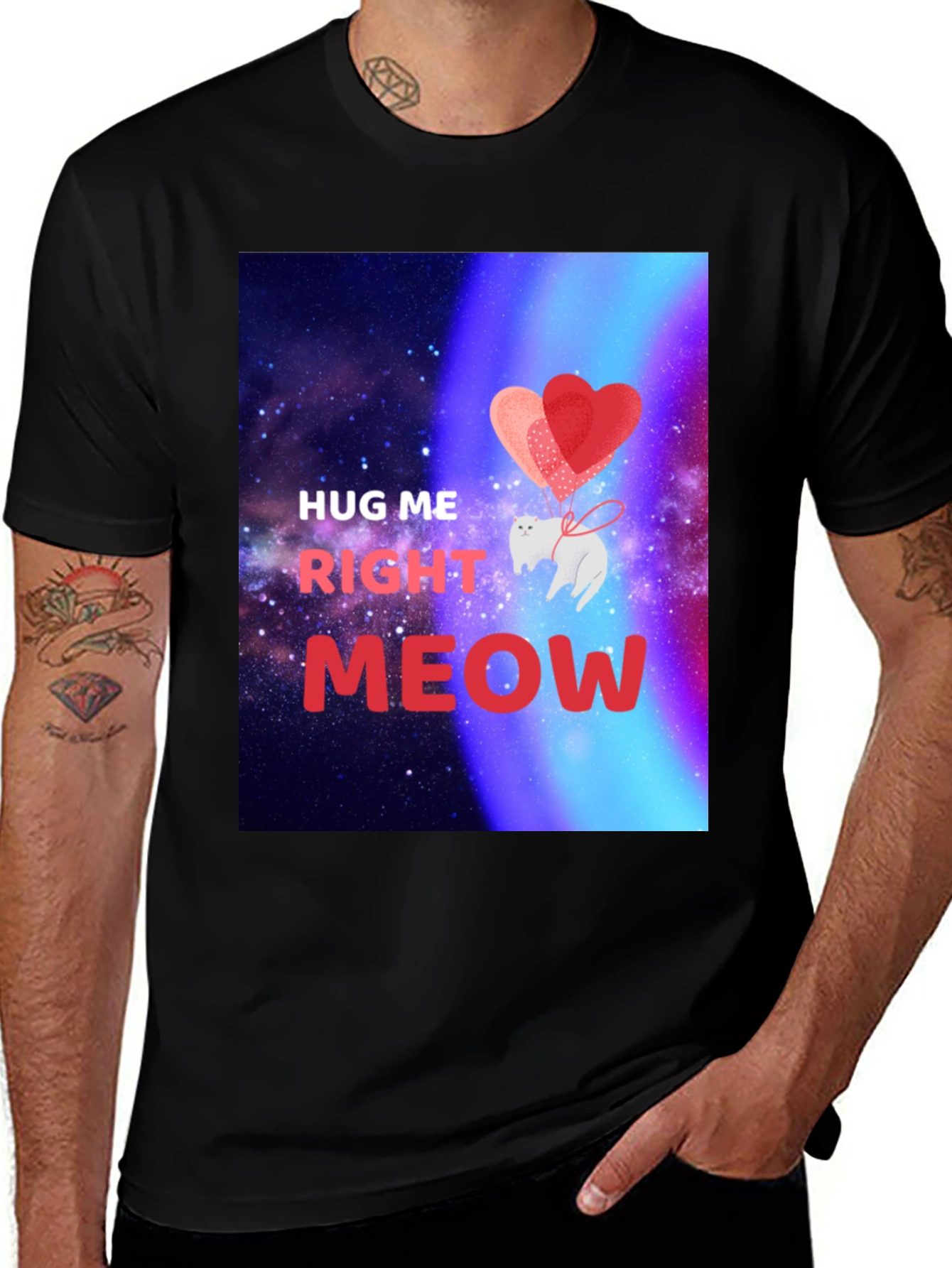 Variant 29 of Hug Me Right Meow Graphic T-Shirt