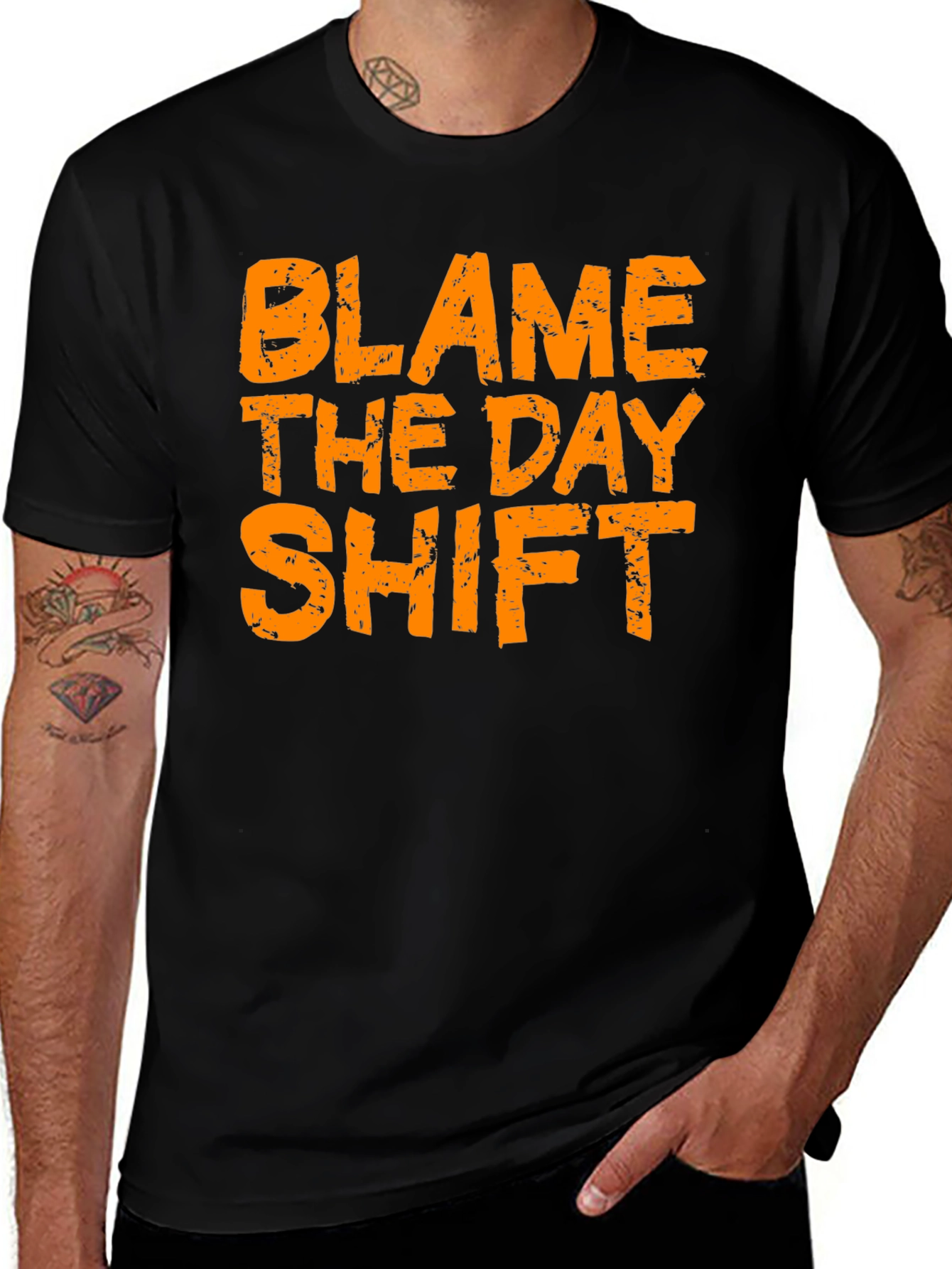 Variant 20 of Blame the Day Shift Black T-Shirt