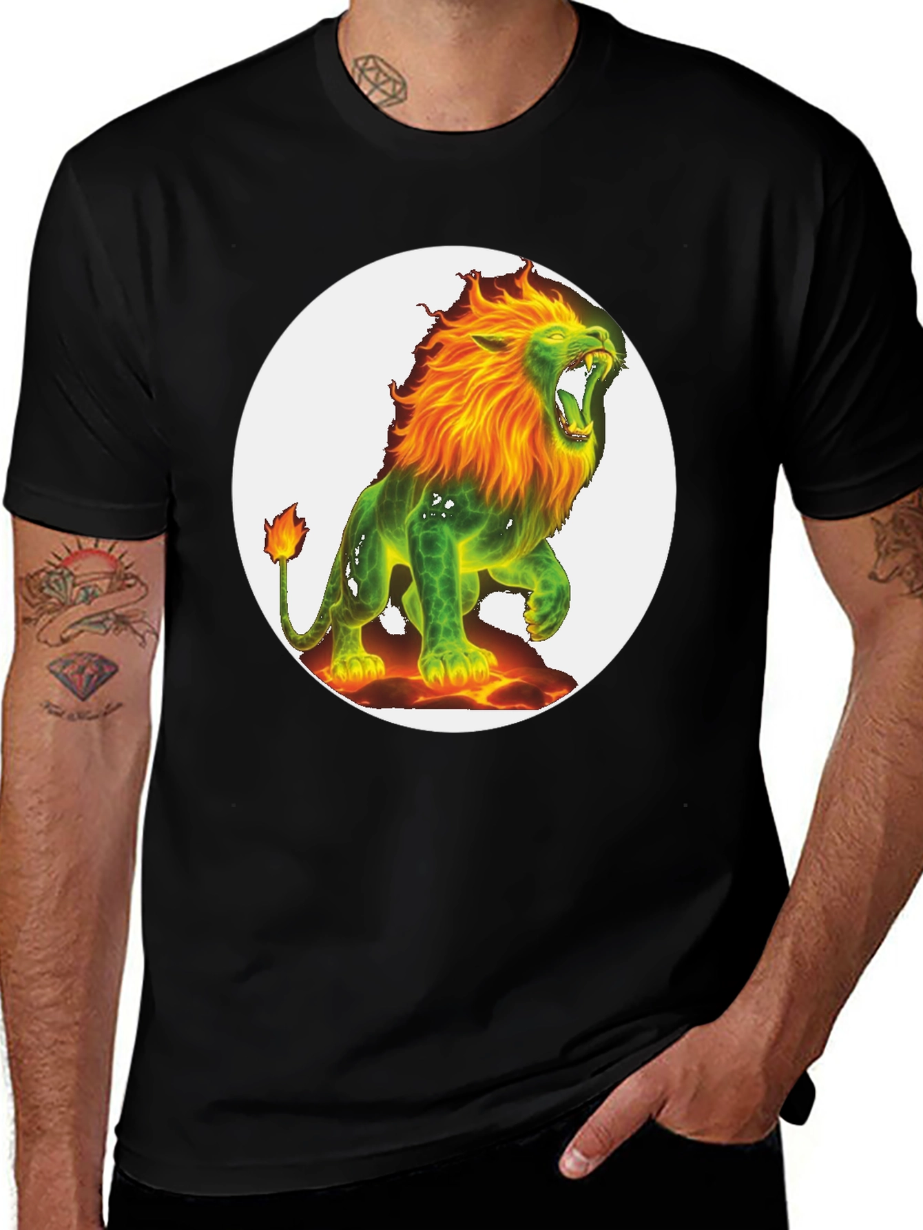 Variant 12 of Fiery Lion Graphic Tee - Bold & Unique Design
