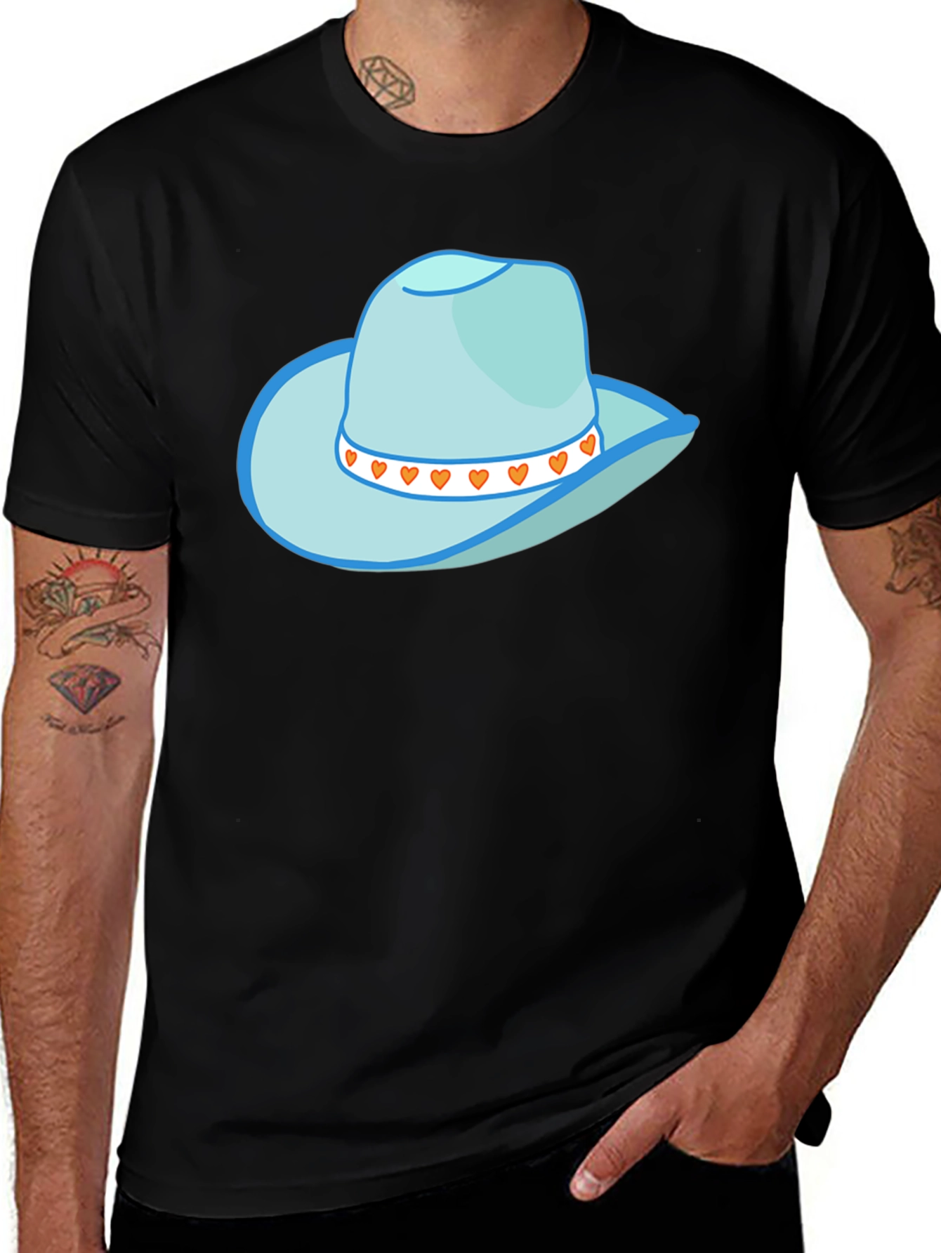 Variant 12 of Cowboy Hat Graphic Tee - Stylish Western Style