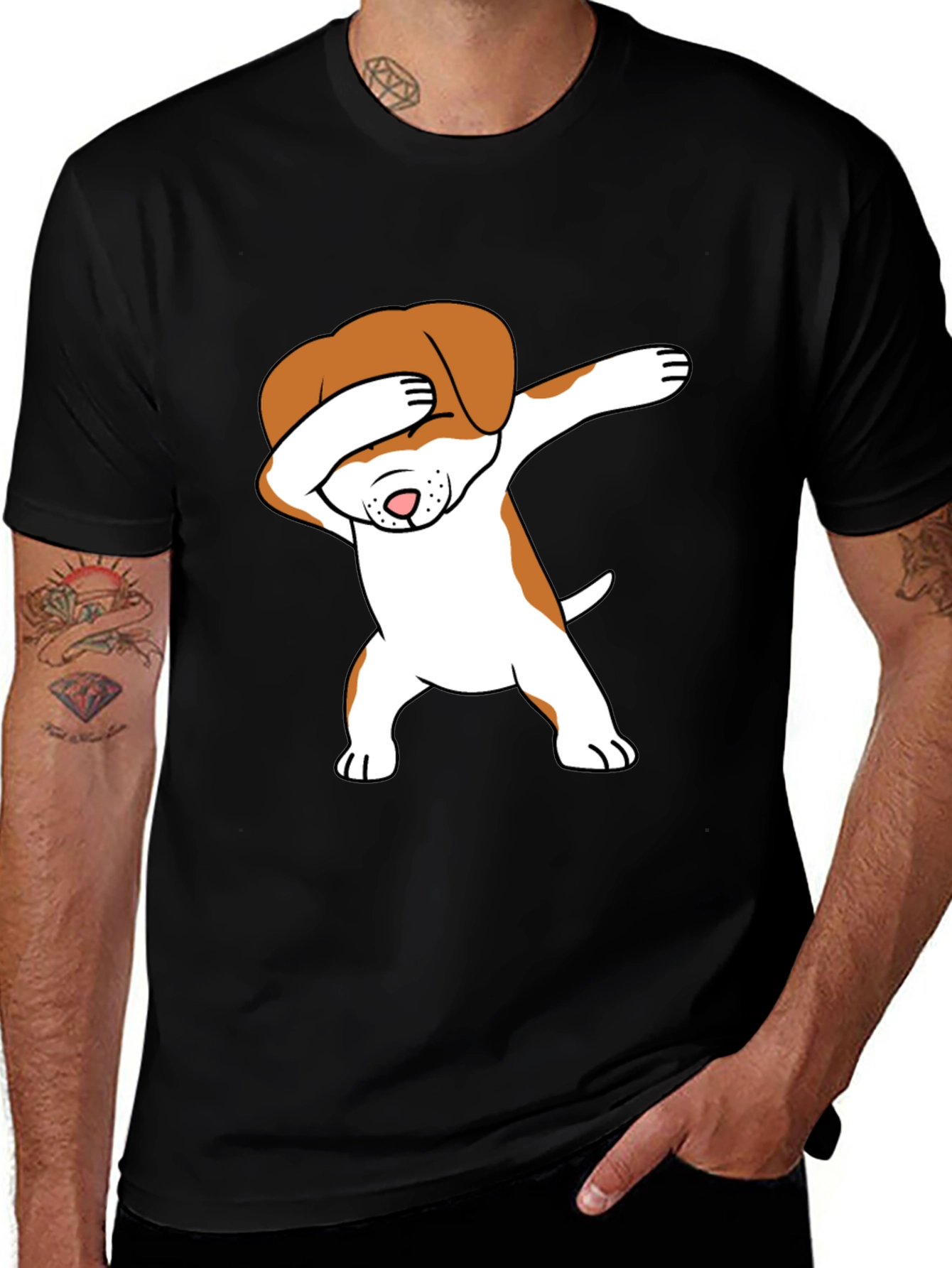Variant 21 of Dabbing Dog Graphic Tee - Trendy T-Shirt
