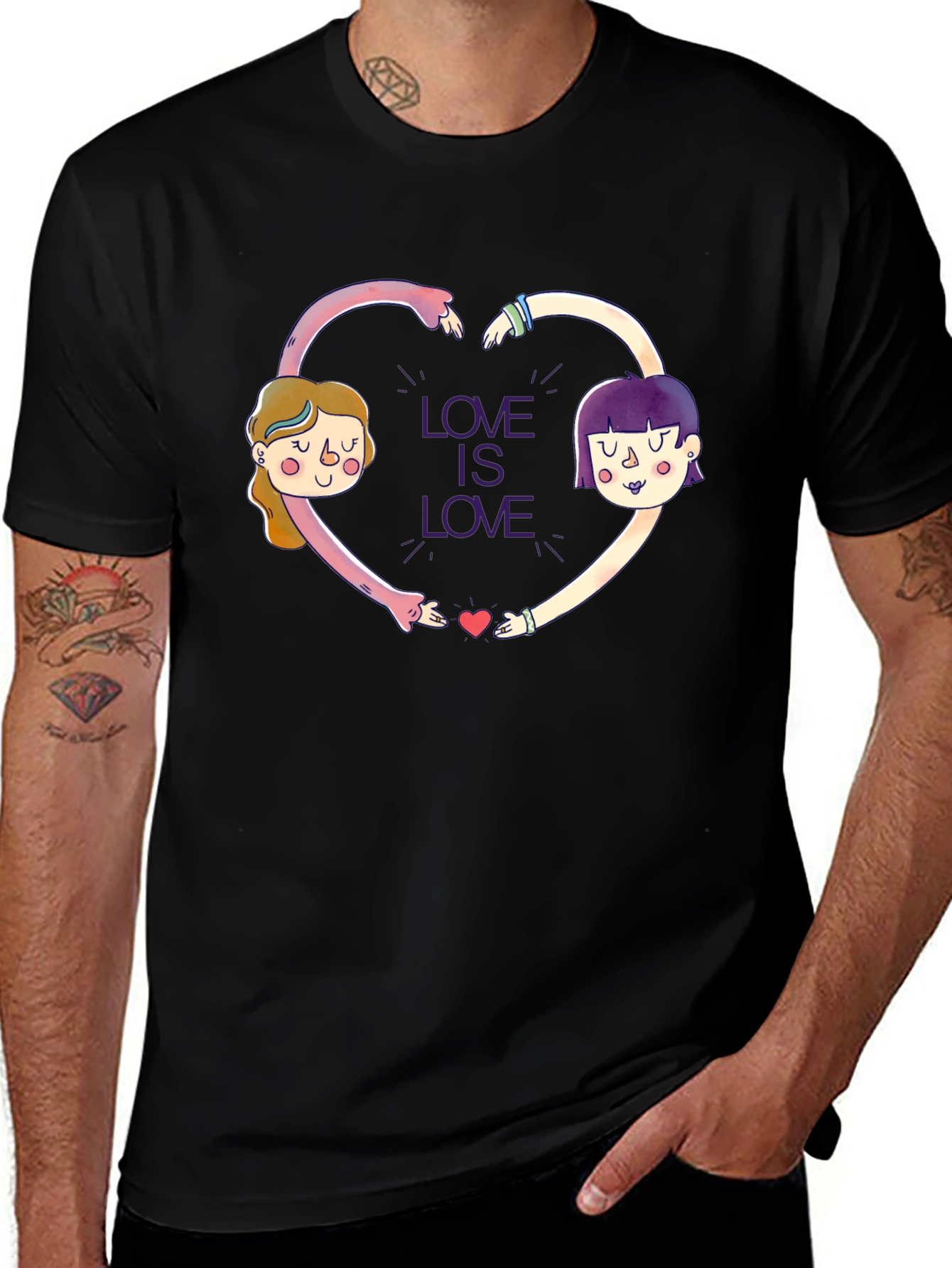 Variant 24 of Love is Love Graphic Tee - Unisex Black T-Shirt
