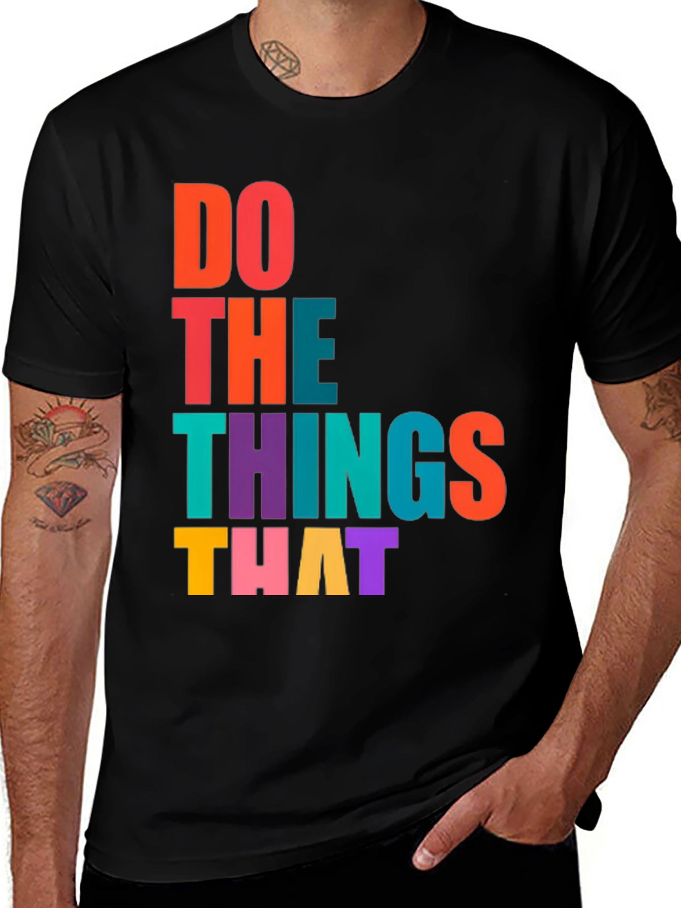 Variant 13 of Motivational Graphic Print Crew Neck T-Shirt