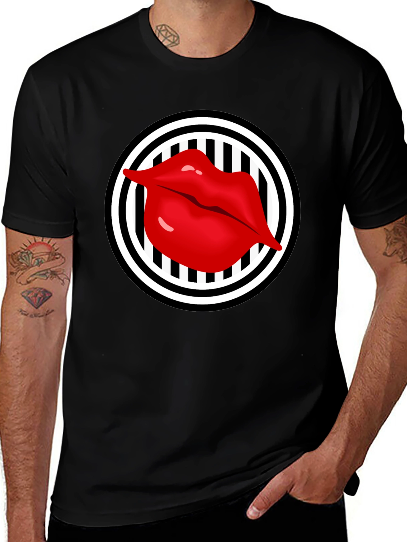Variant 30 of Bold Lips Graphic Tee - Statement Style