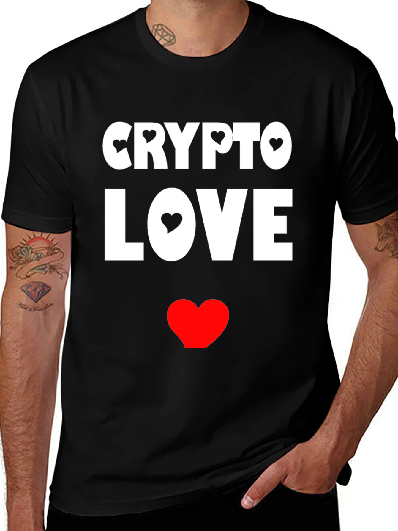 Variant 22 of Crypto Love Black Graphic T-Shirt