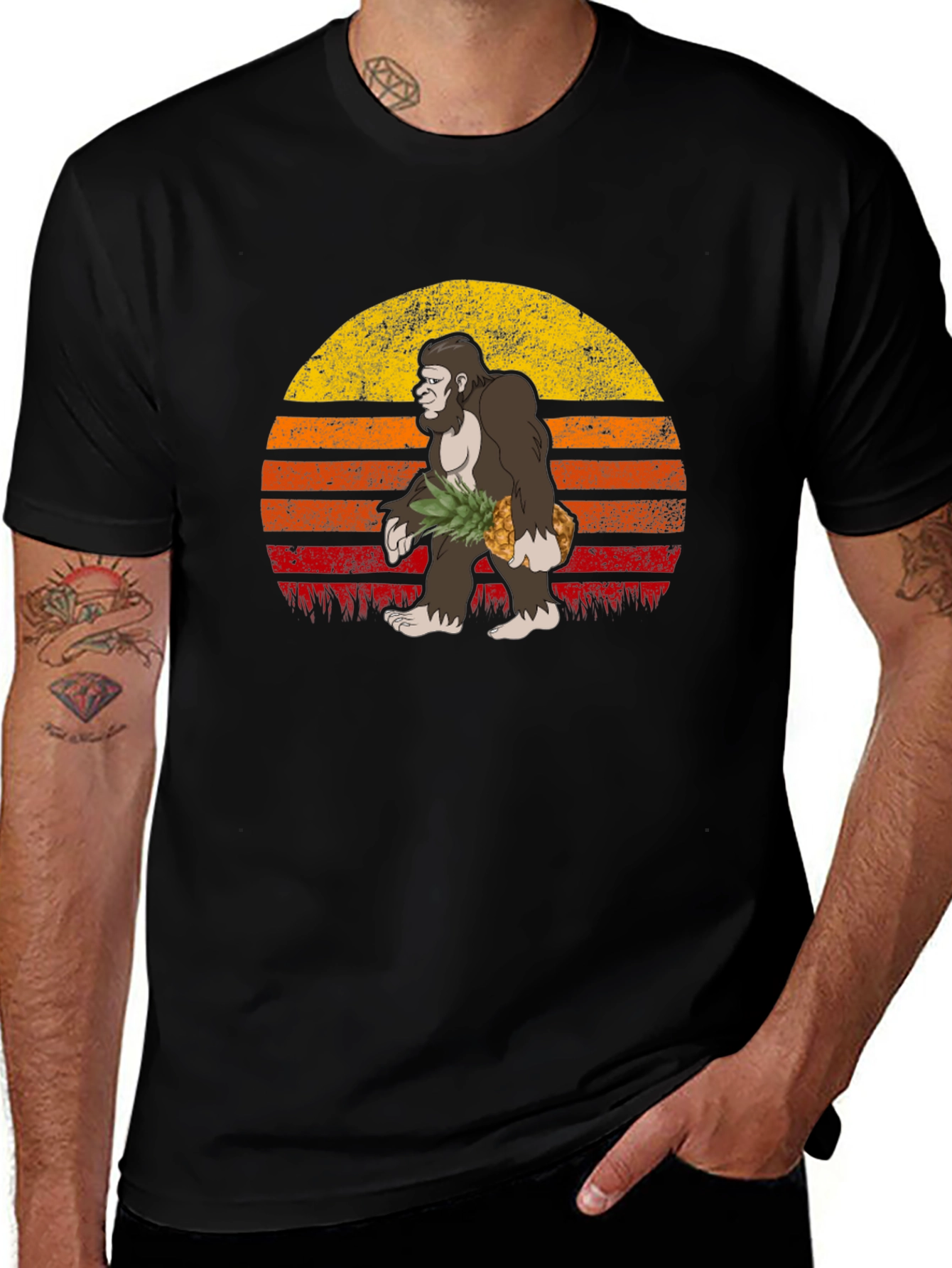 Variant 21 of Bigfoot Pineapple Sunset Graphic Tee