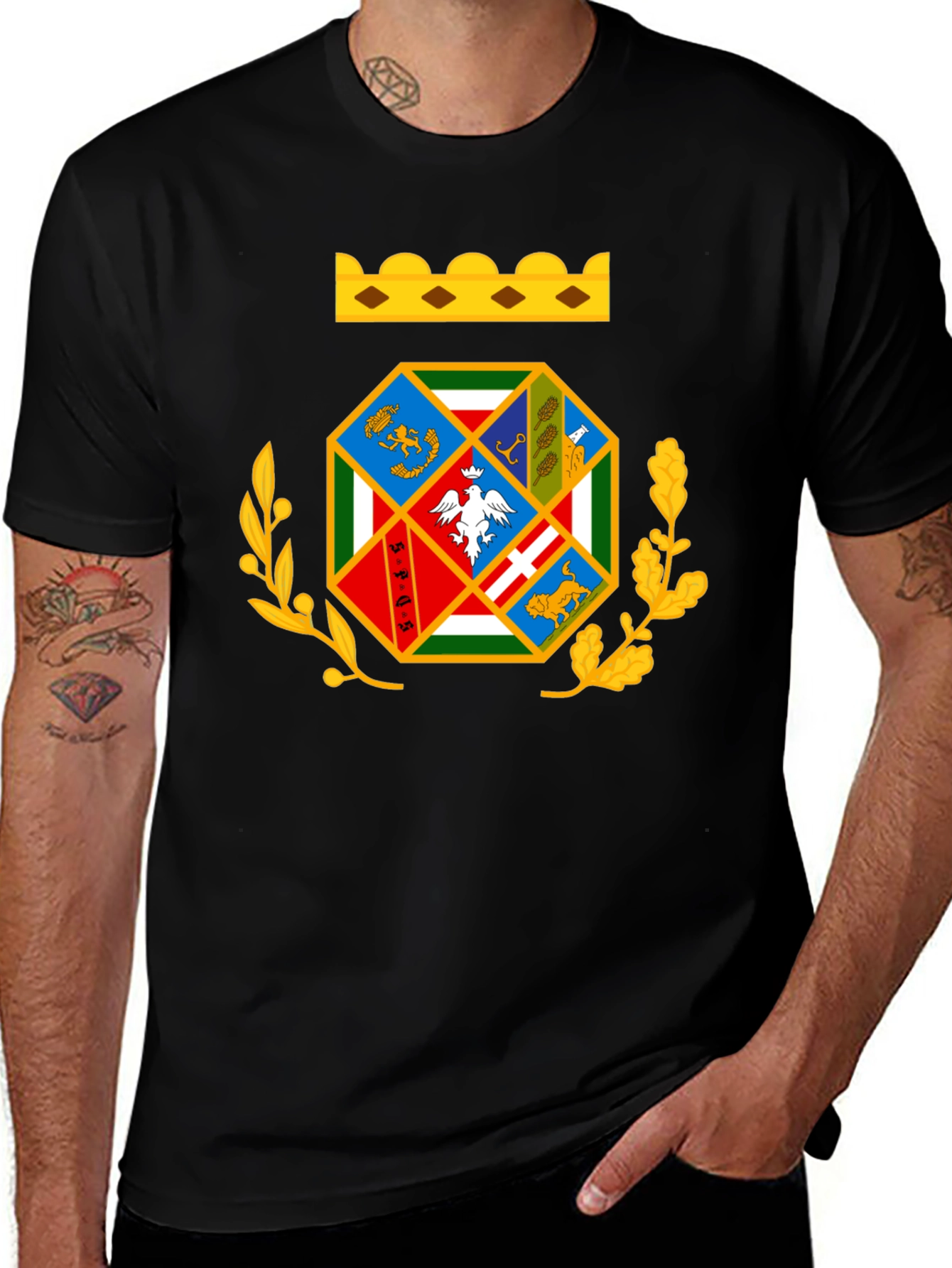 Black Ornate Emblem T-Shirt - Black main image