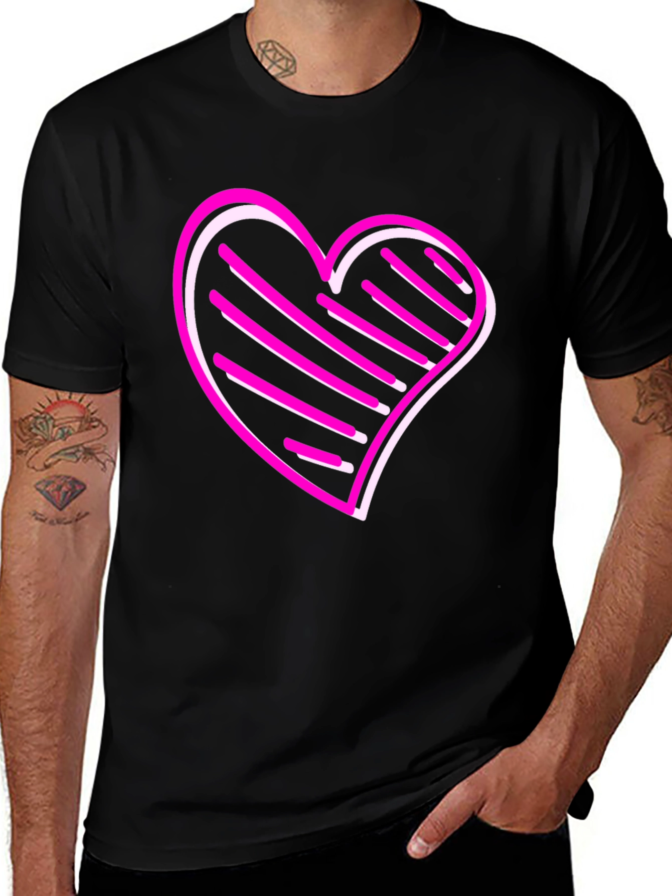 Variant 4 of Heart Graphic Black T-Shirt