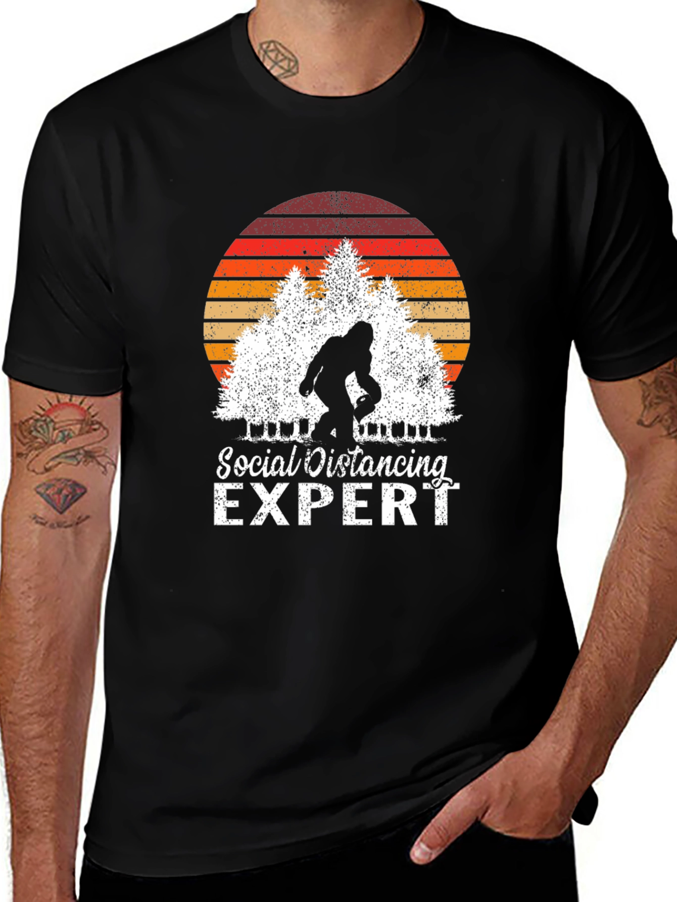 Variant 6 of Social Distancing Expert T-Shirt, Bigfoot Graphic Tee