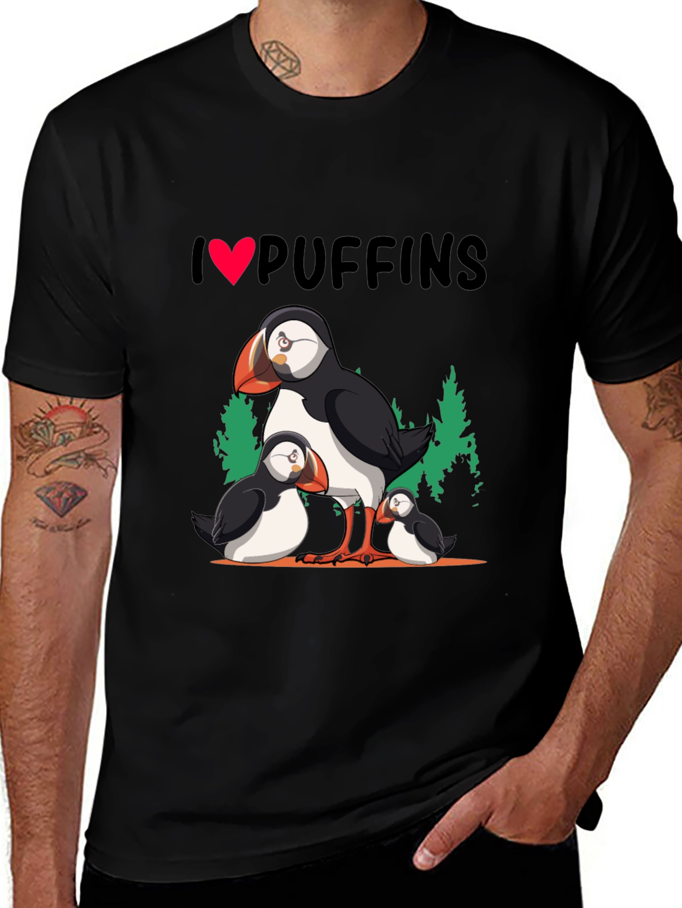 I Love Puffins Graphic T-Shirt