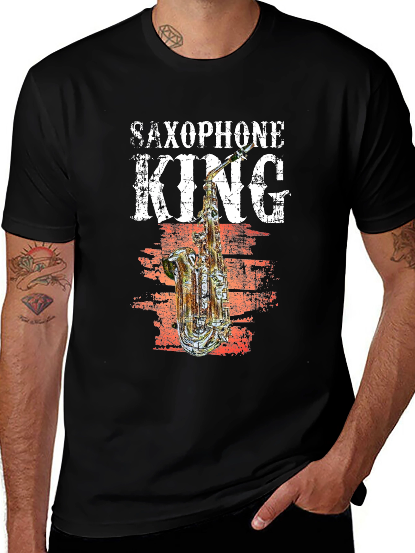 Variant 7 of Saxophone King Graphic T-Shirt - Music Lover Tee