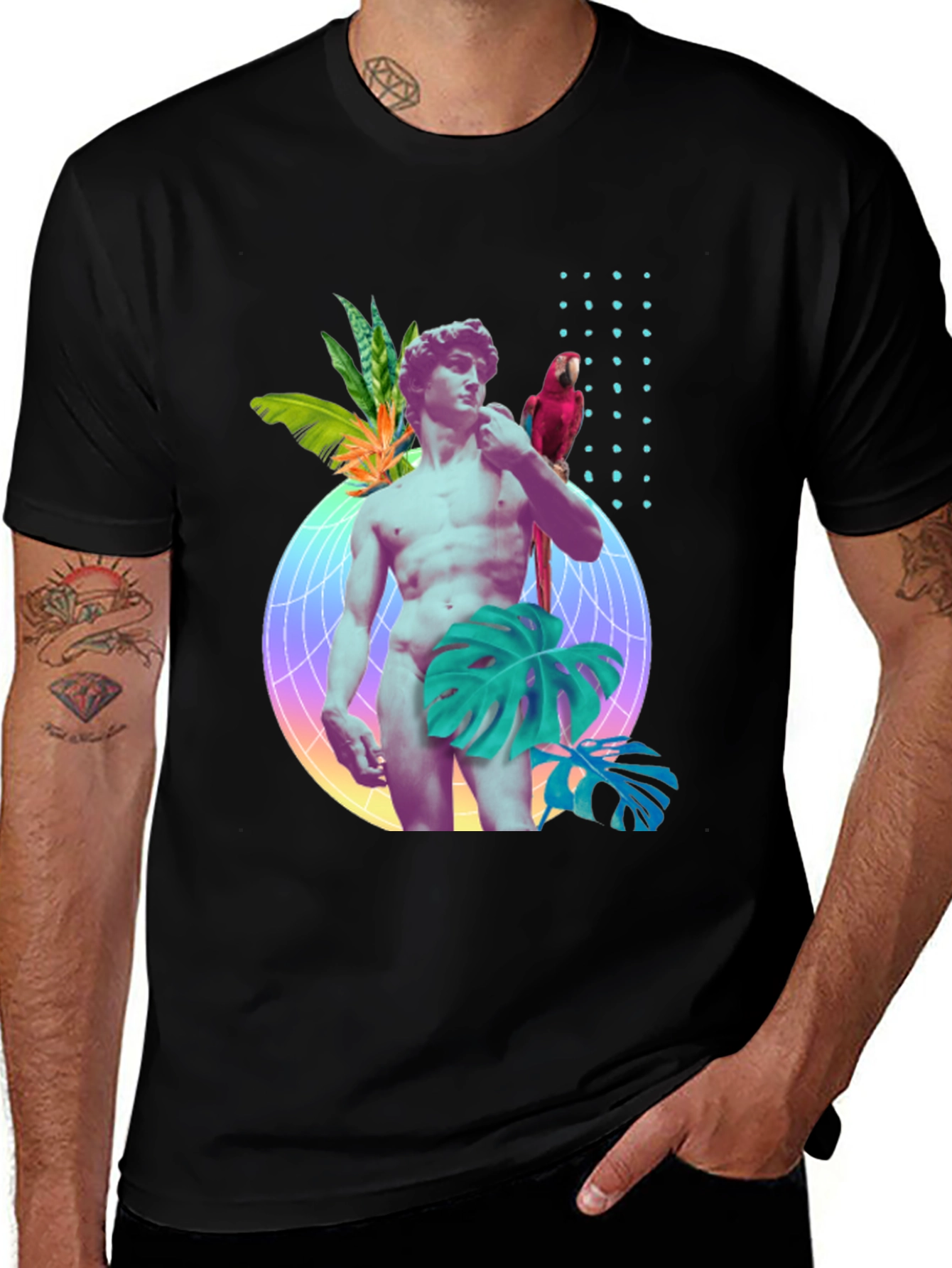 David Statue Tropical T-Shirt - Modern Art Tee