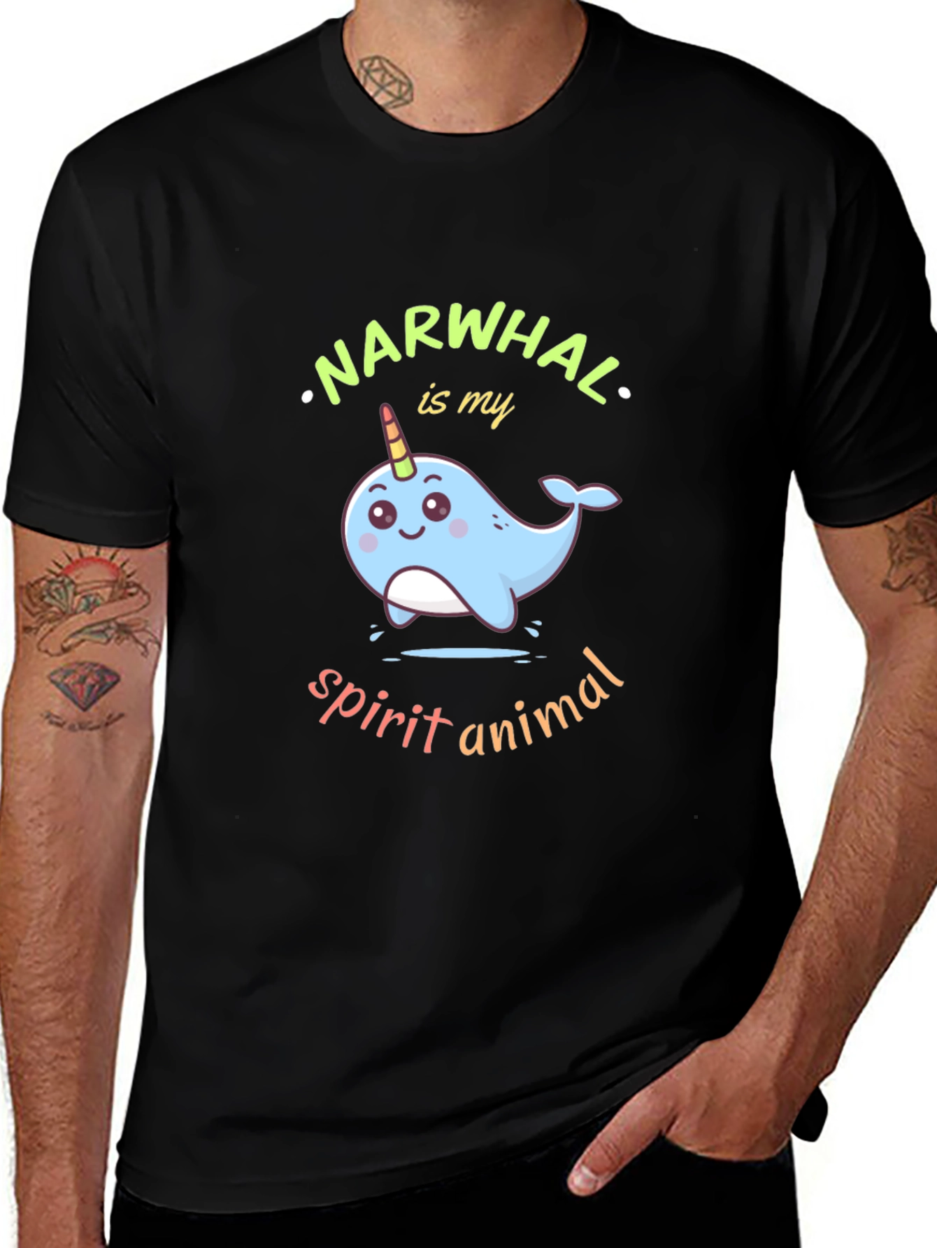 Variant 14 of Narwhal Spirit Animal Graphic Tee - Unisex