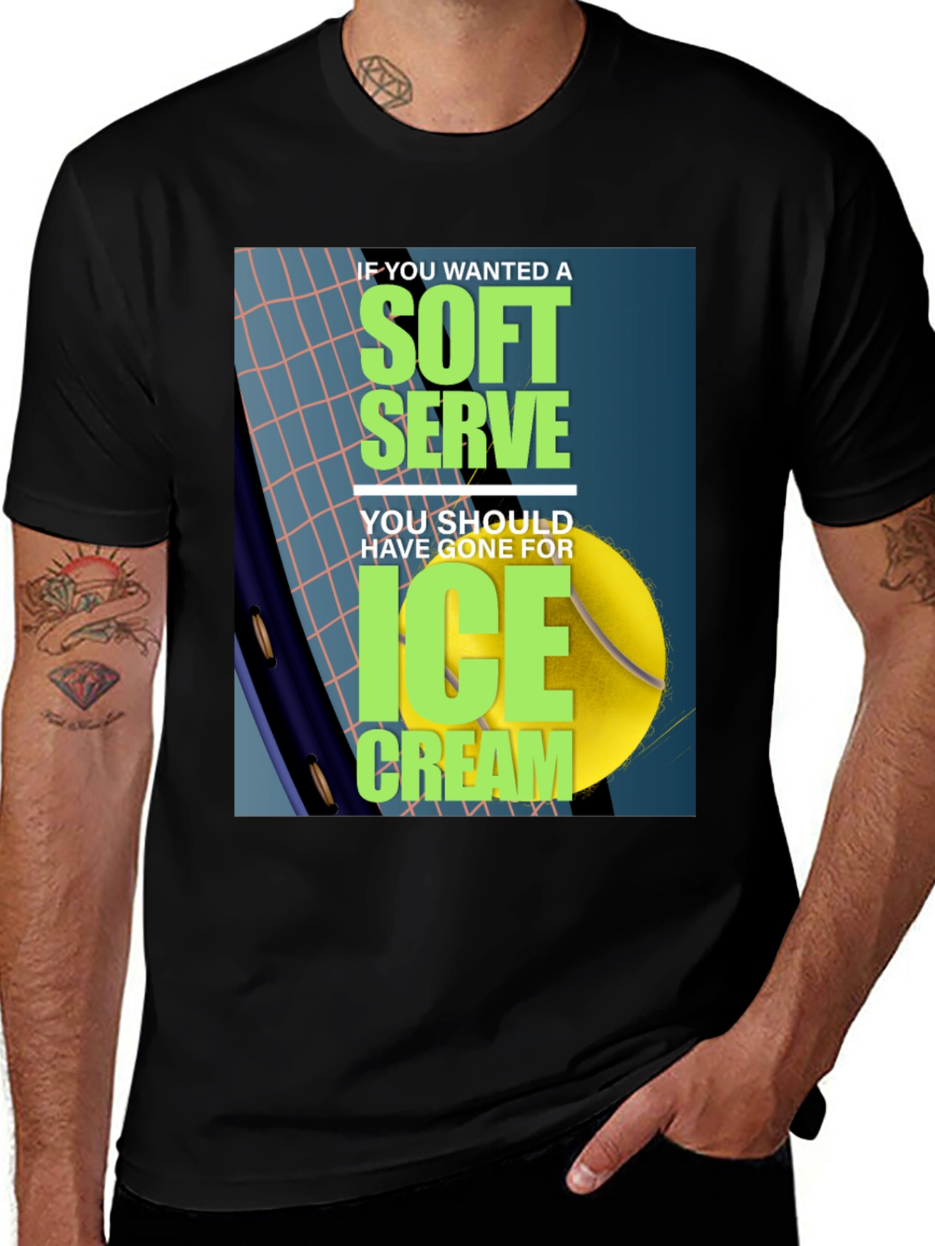 Variant 2 of Soft Serve Tennis Humor Graphic Tee