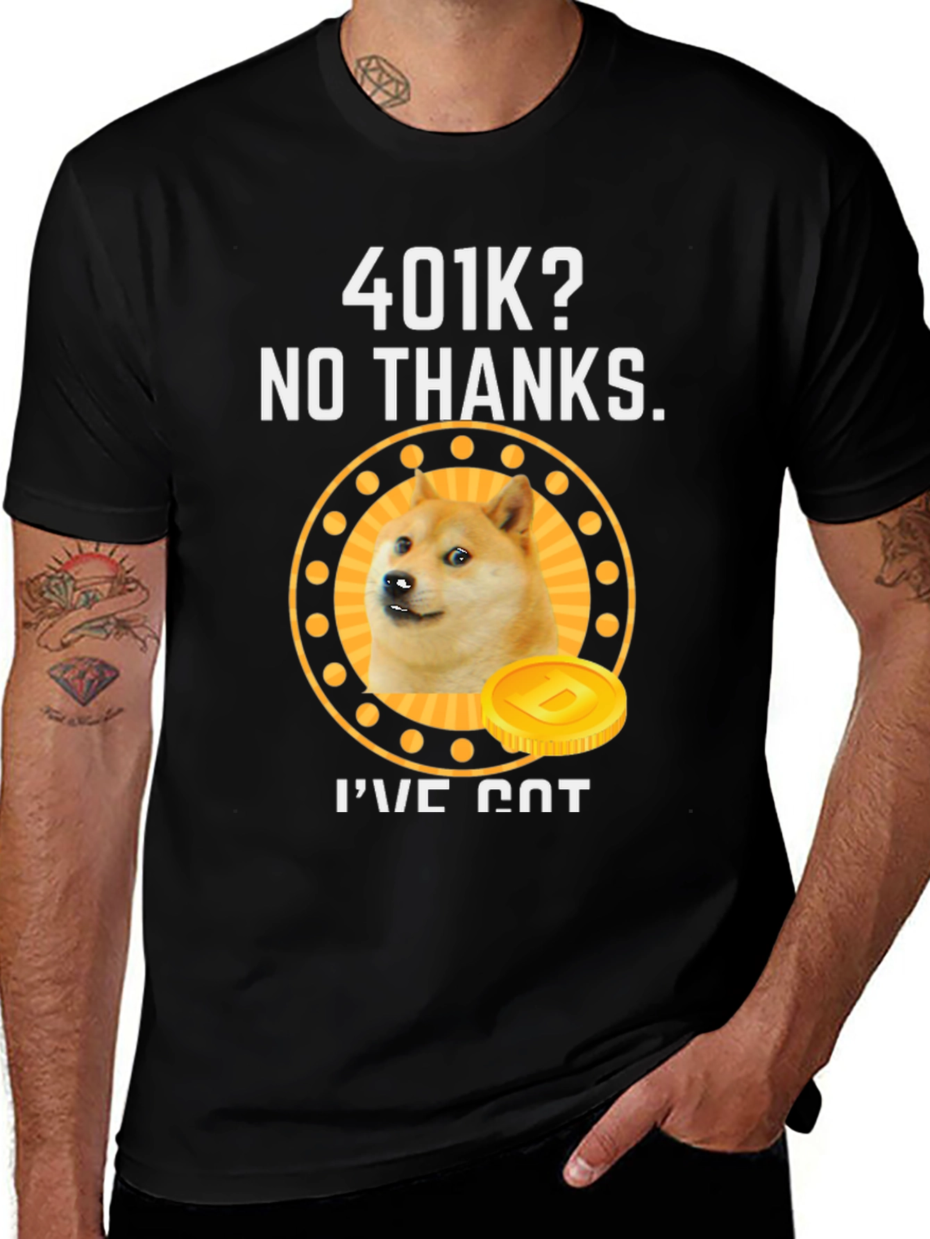 DogeCoin Investor T-Shirt - 401k? No Thanks!
