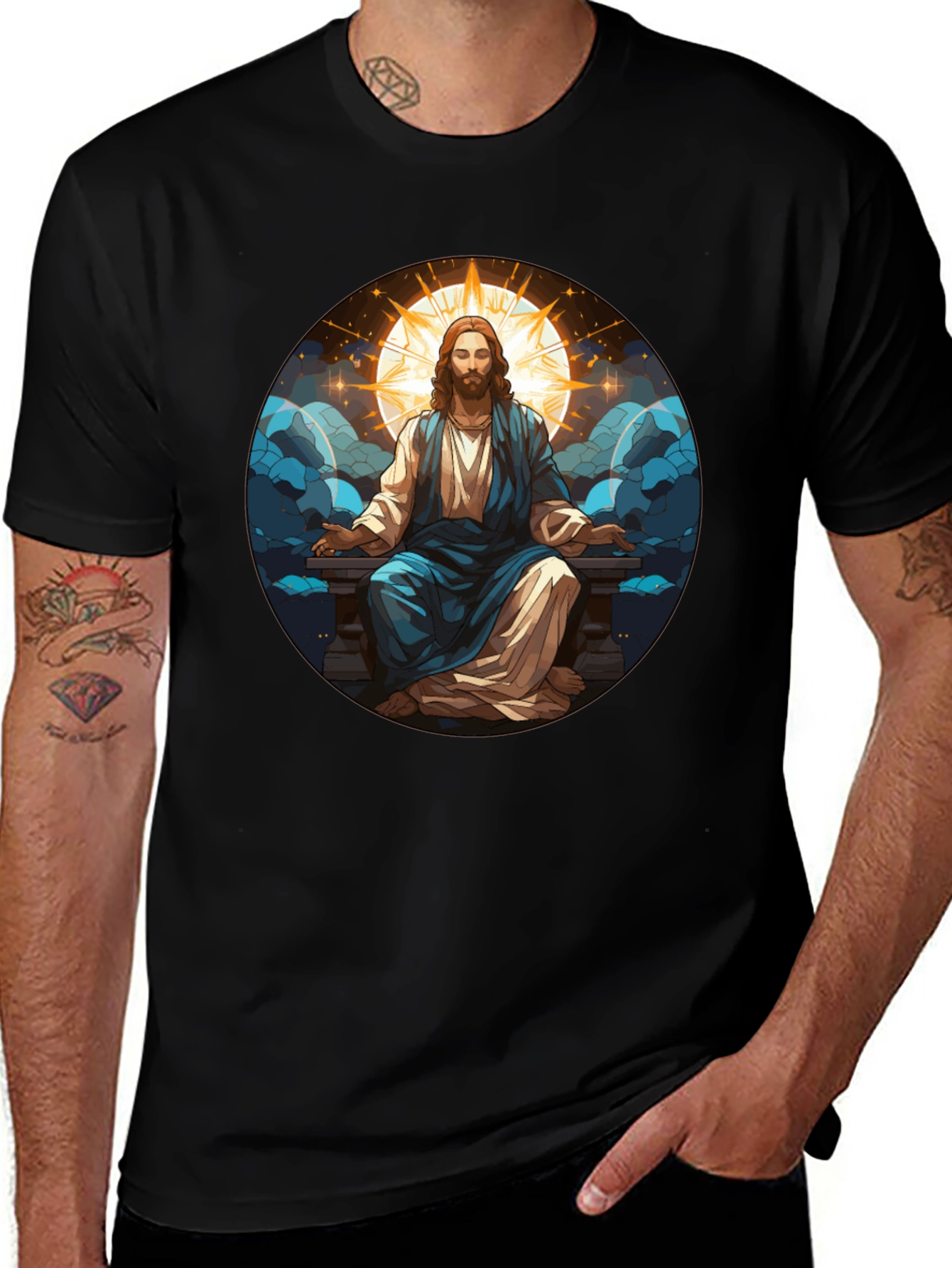 Variant 4 of Zen Jesus Graphic Tee - Spiritual Comfort