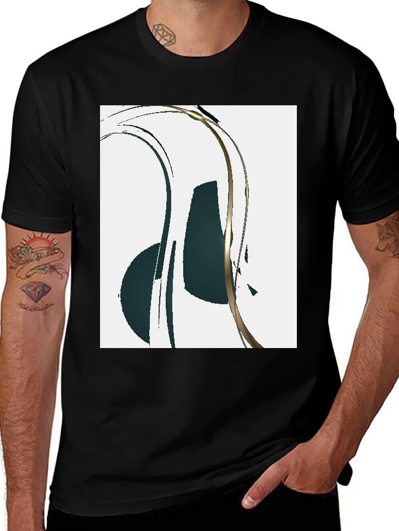 Variant 12 of Abstract Art Black T-Shirt