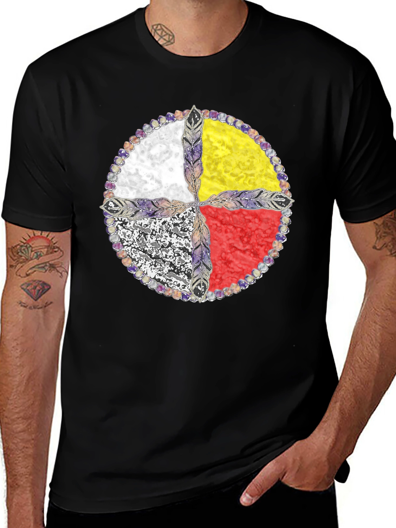 Medicine Wheel T-Shirt - Native American Design