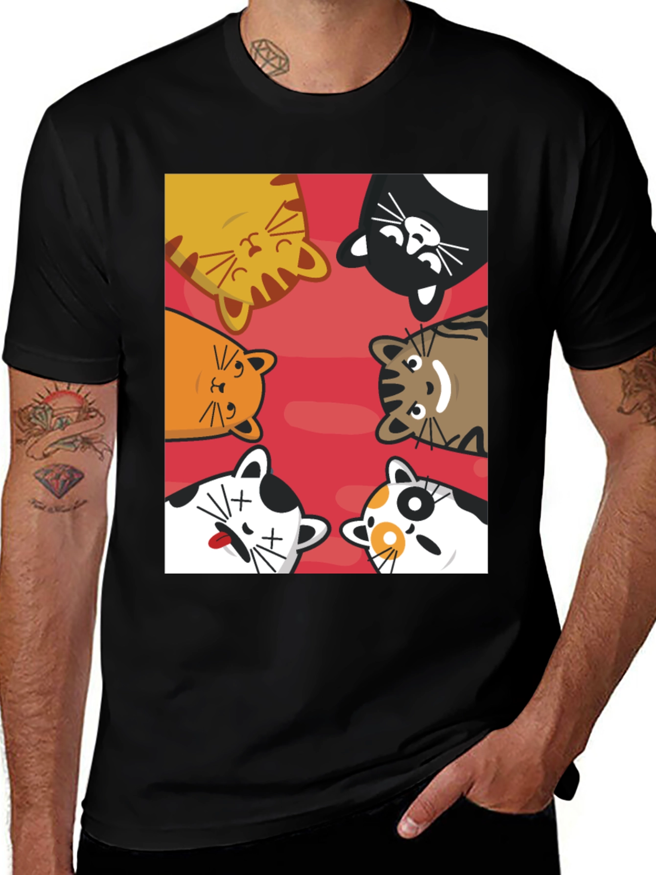 Variant 18 of Cool Cat Heads T-Shirt