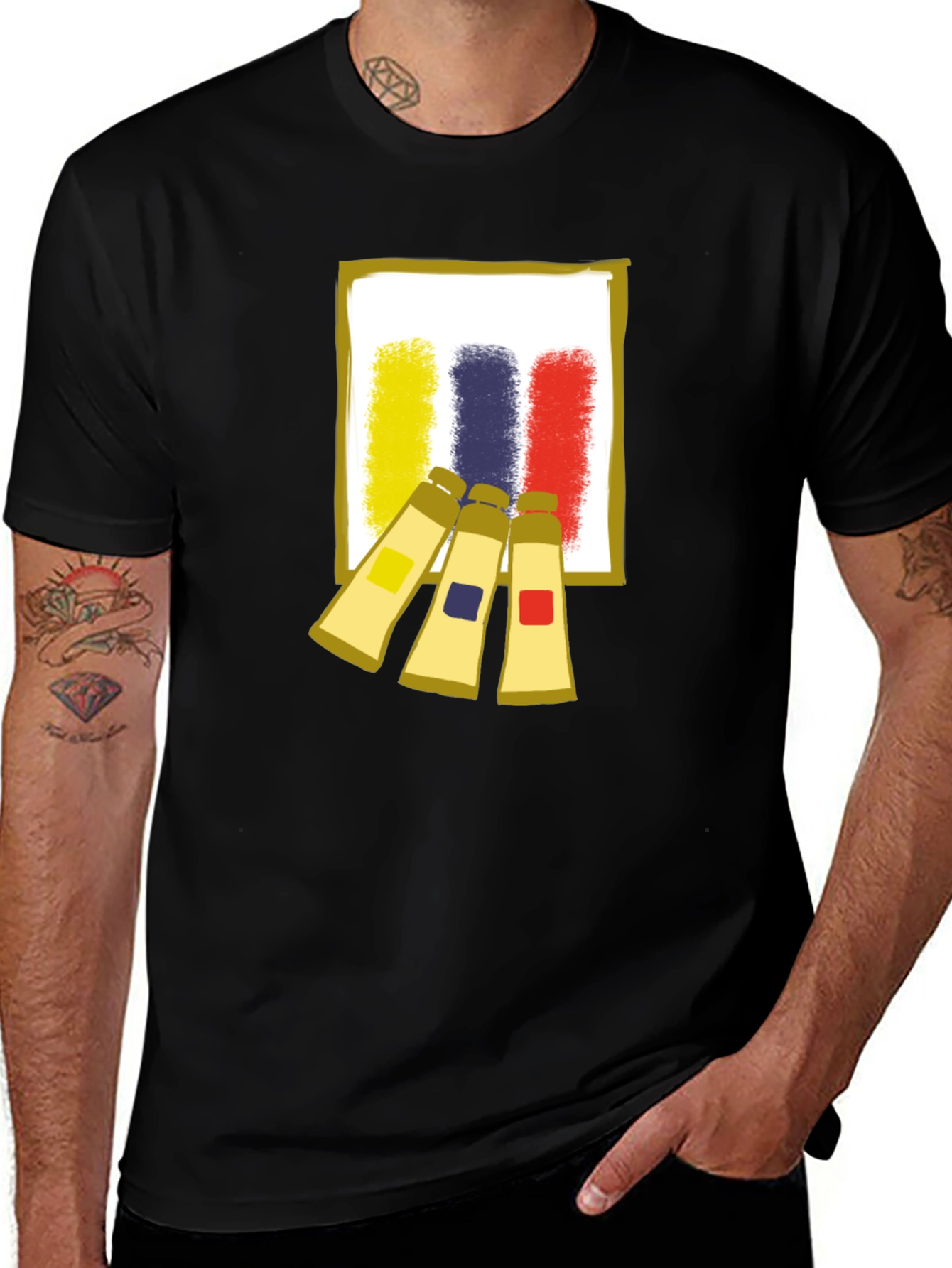 Abstract Artist Paint Tubes Graphic T-Shirt