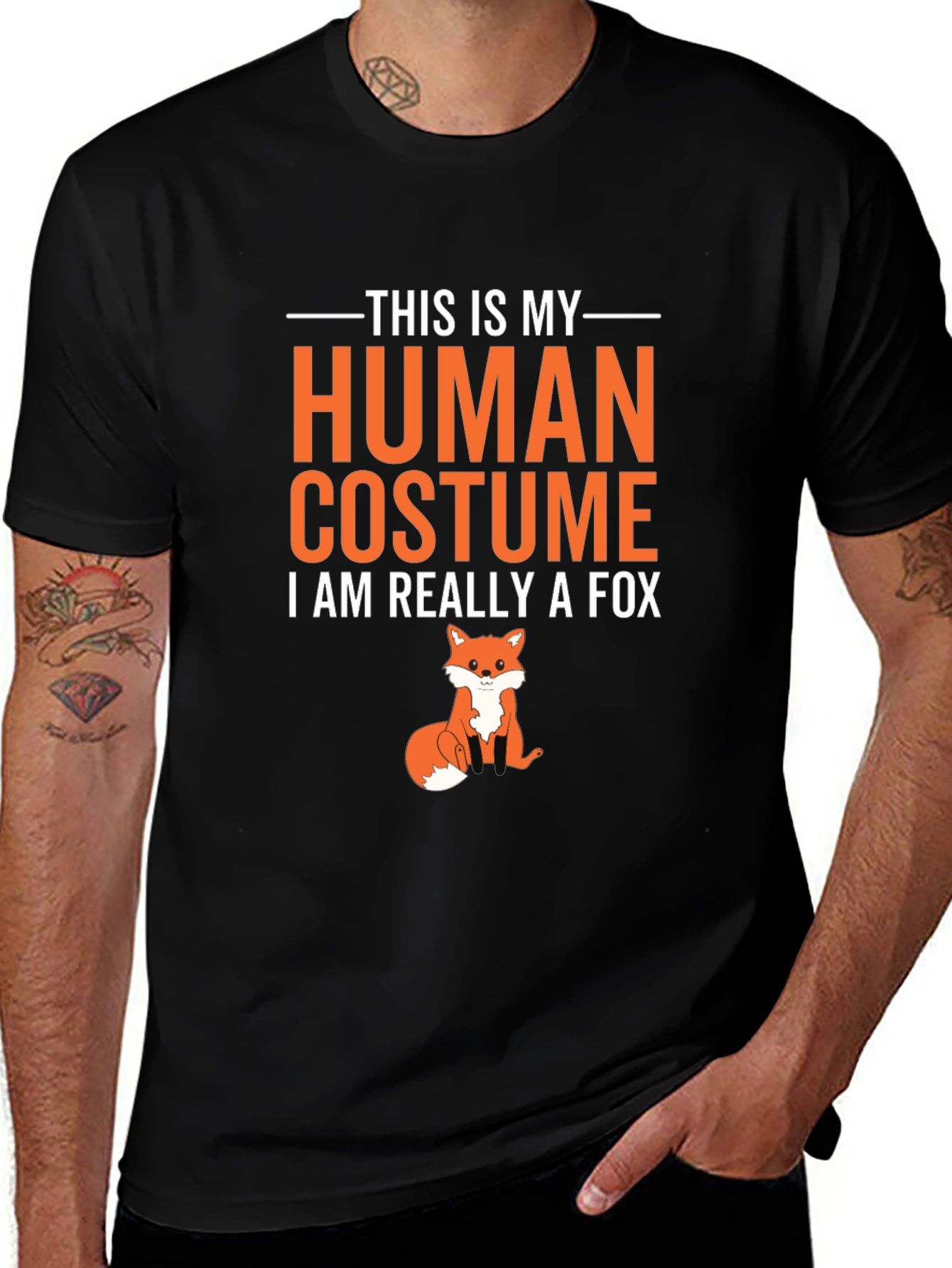 Variant 23 of Human Costume Fox T-Shirt - Funny Animal Tee