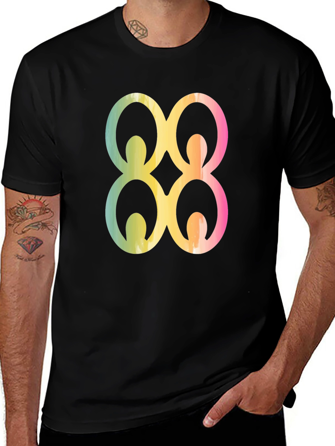 Variant 15 of Adinkra Symbol Graphic Tee - Black