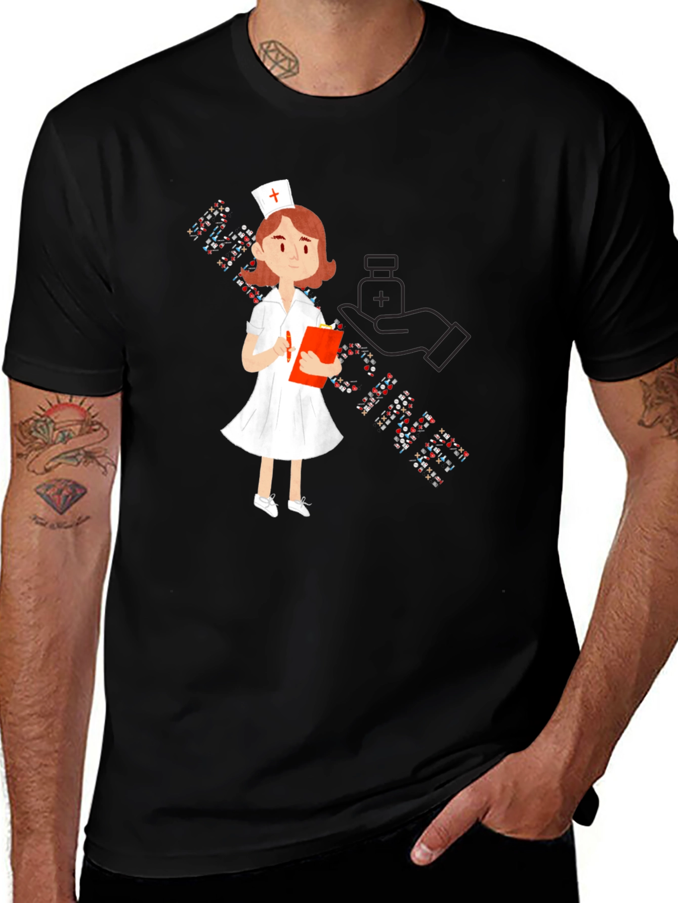 Variant 13 of Cartoon Nurse Graphic T-Shirt