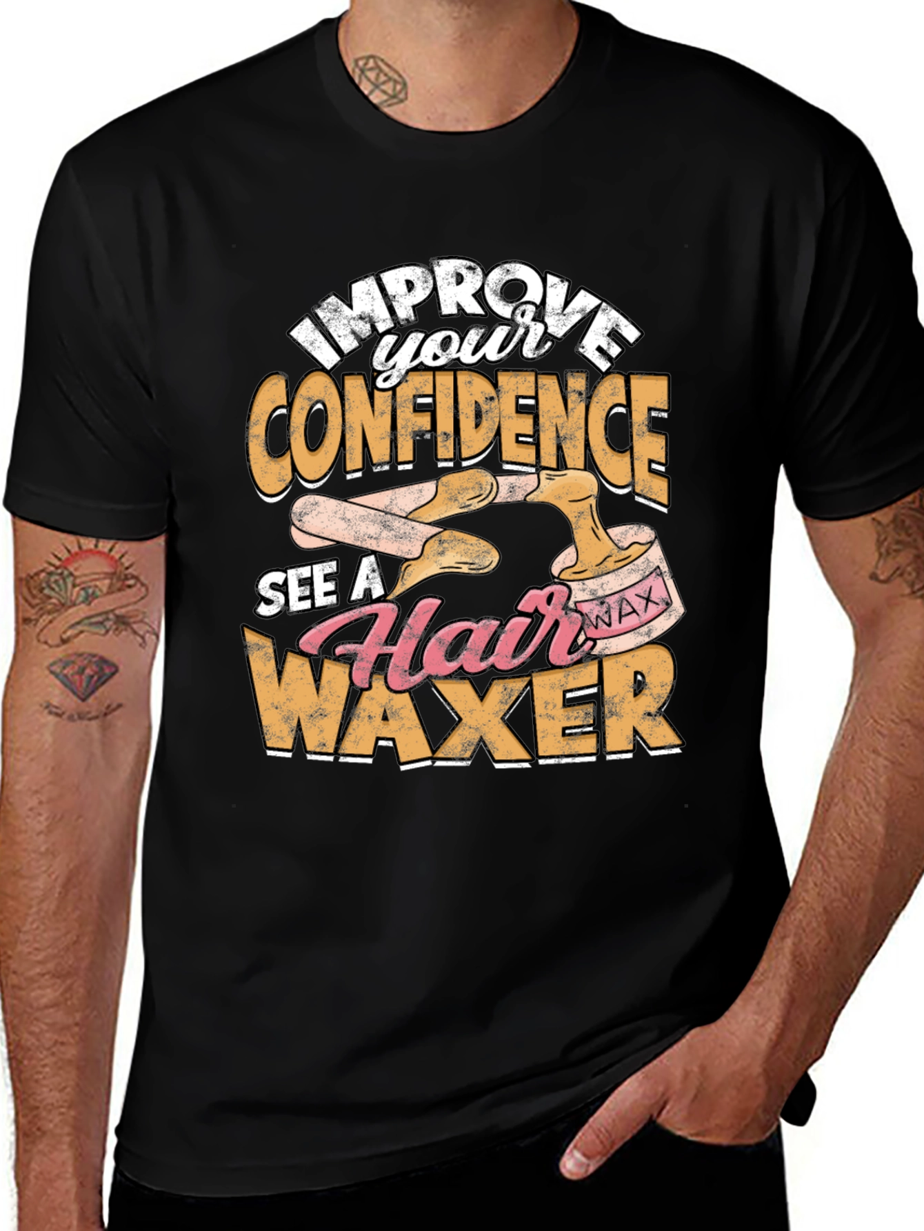 Variant 17 of Hair Waxer Confidence Graphic T-Shirt