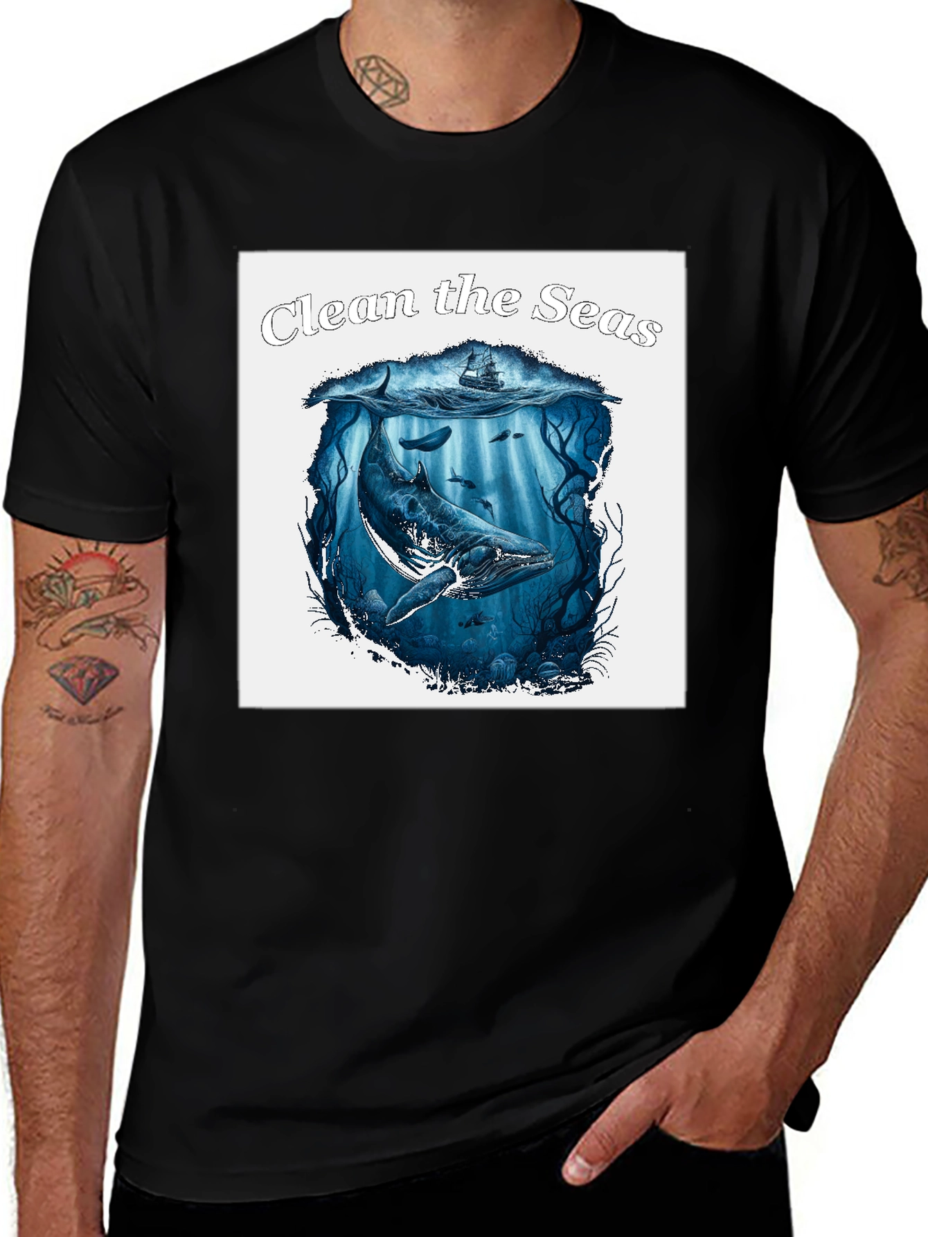 Variant 22 of Clean the Seas Whale Graphic Tee