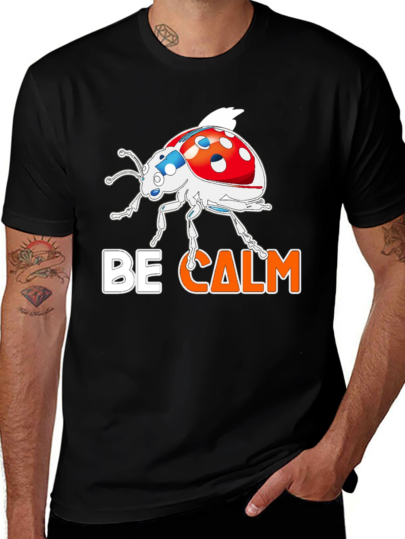 Variant 21 of Be Calm Ladybug T-Shirt - Black