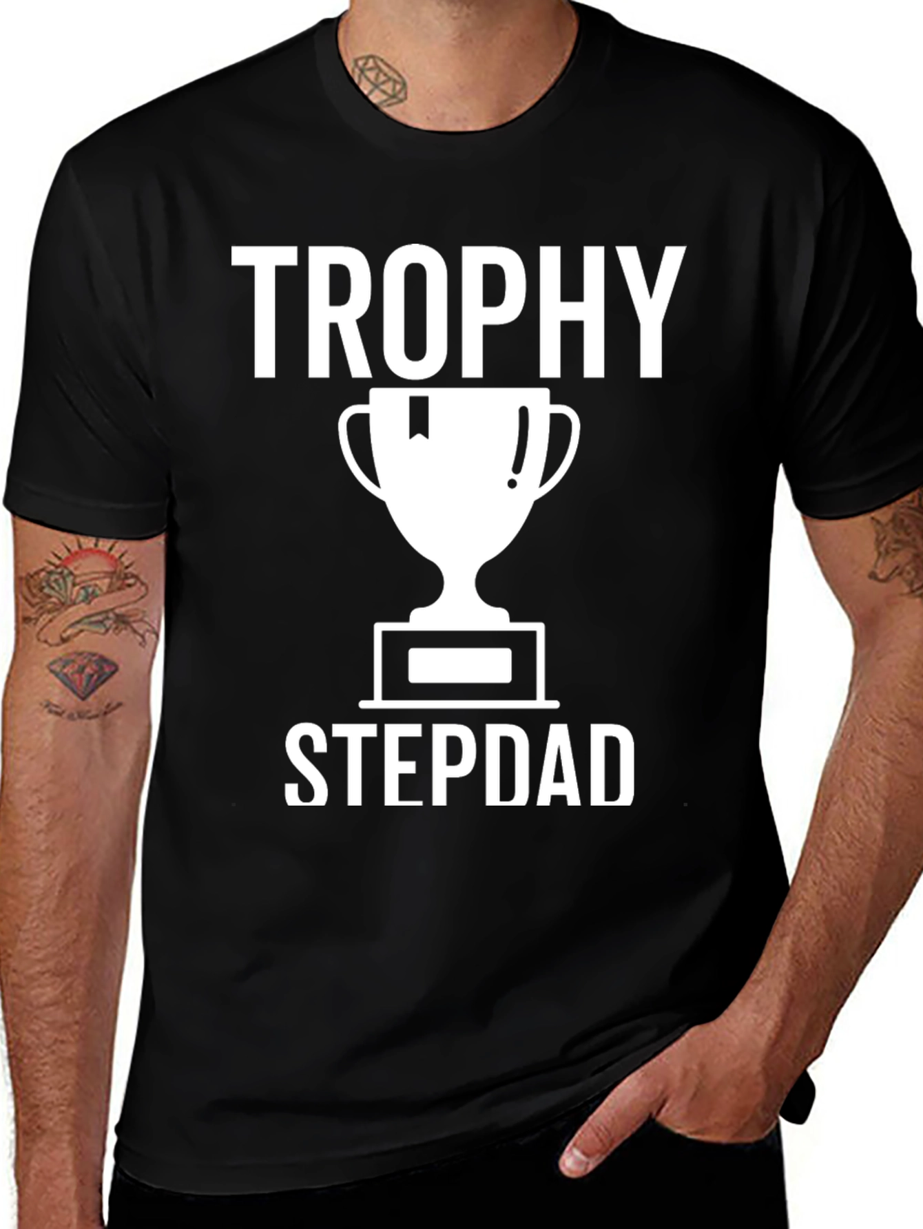 Trophy Stepdad T-Shirt - Black Novelty Tee