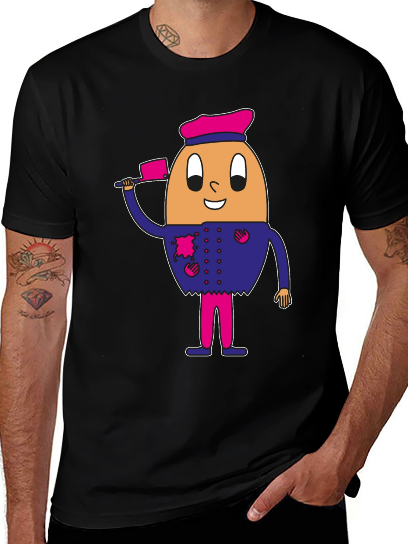 Variant 30 of Egg Chef Graphic Tee - Funny Cartoon Character Shirt