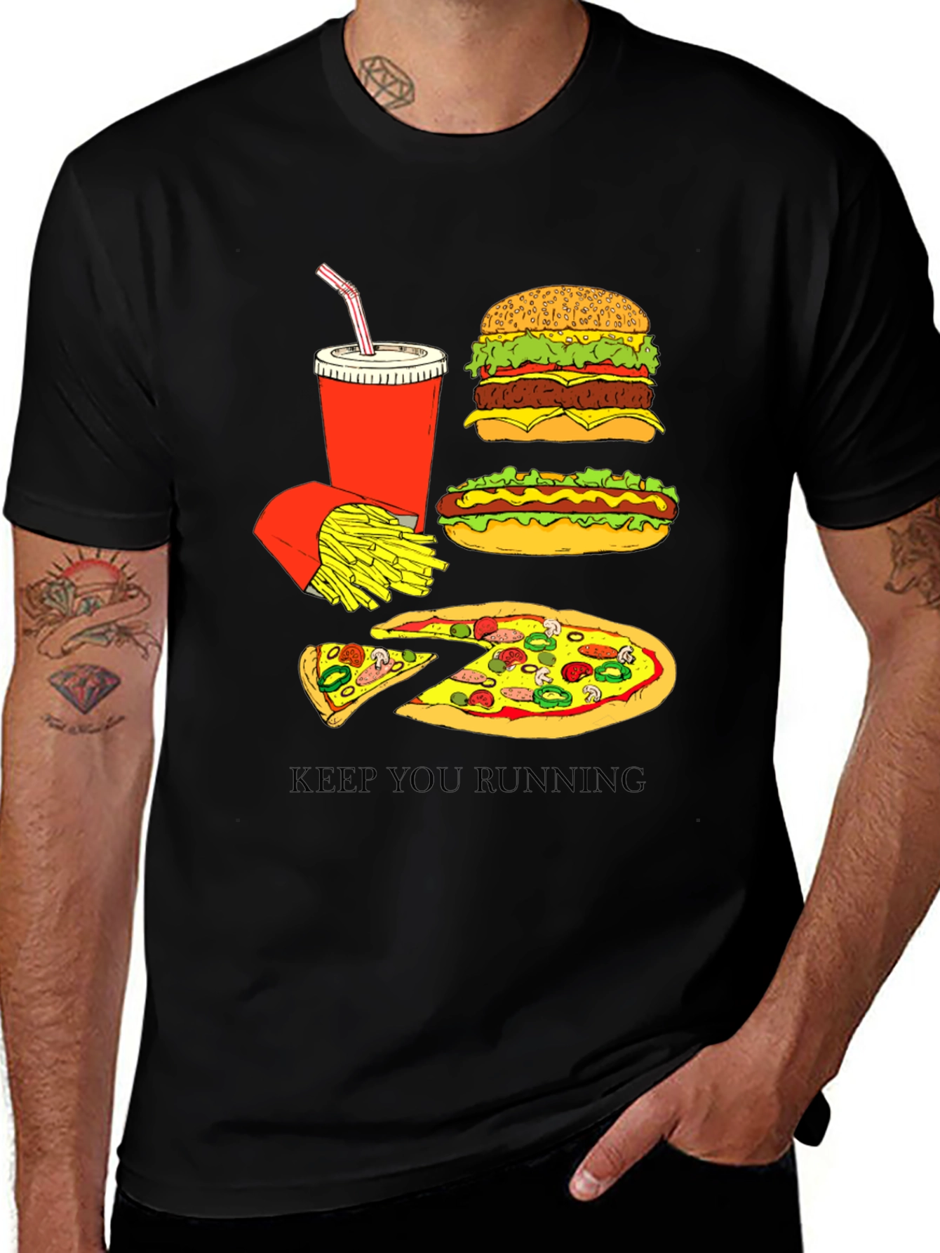 Variant 8 of Fast Food Graphic Tee - Keep You Running