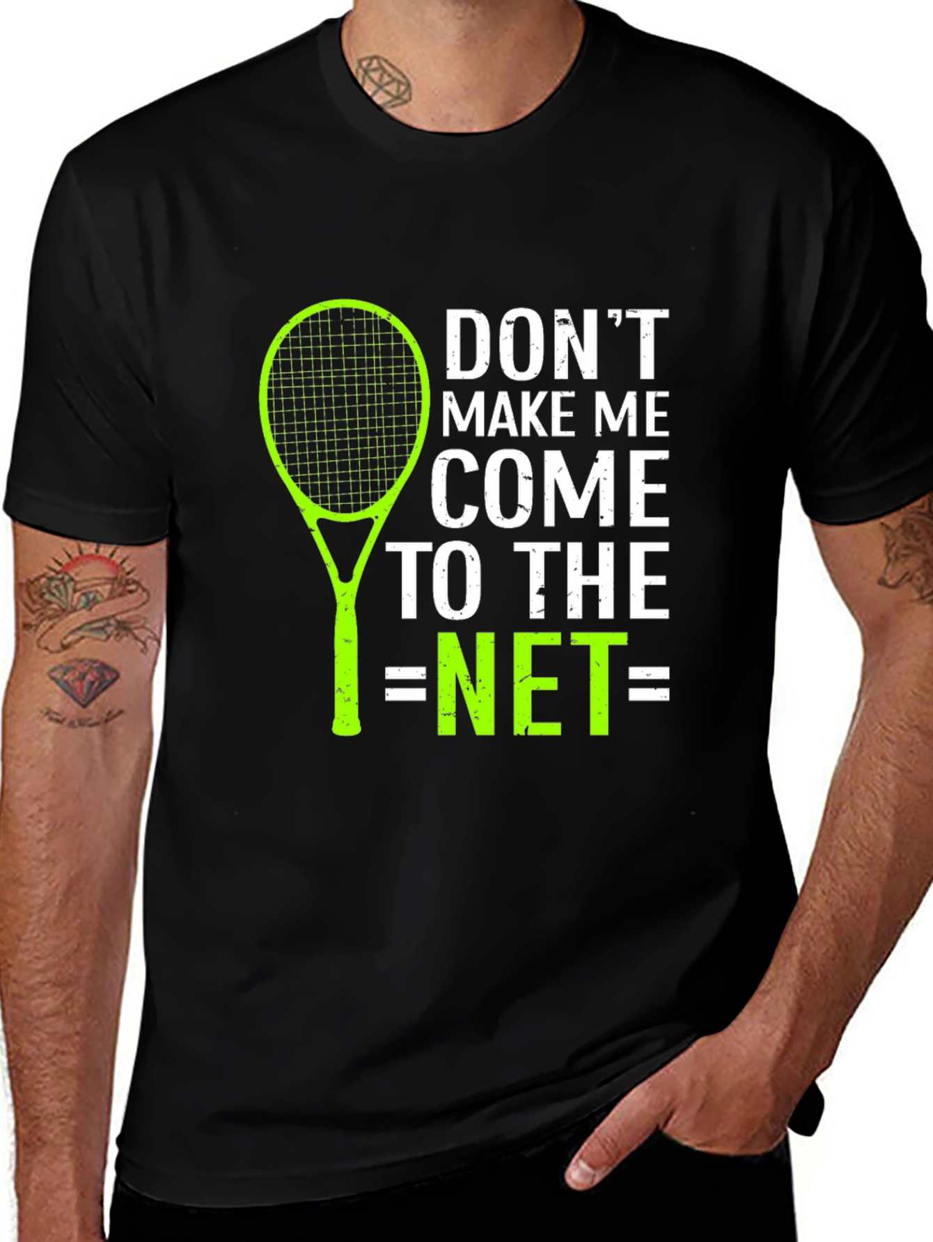 Variant 5 of Tennis Lover Graphic T-Shirt - "Don't Make Me Come To The Net"