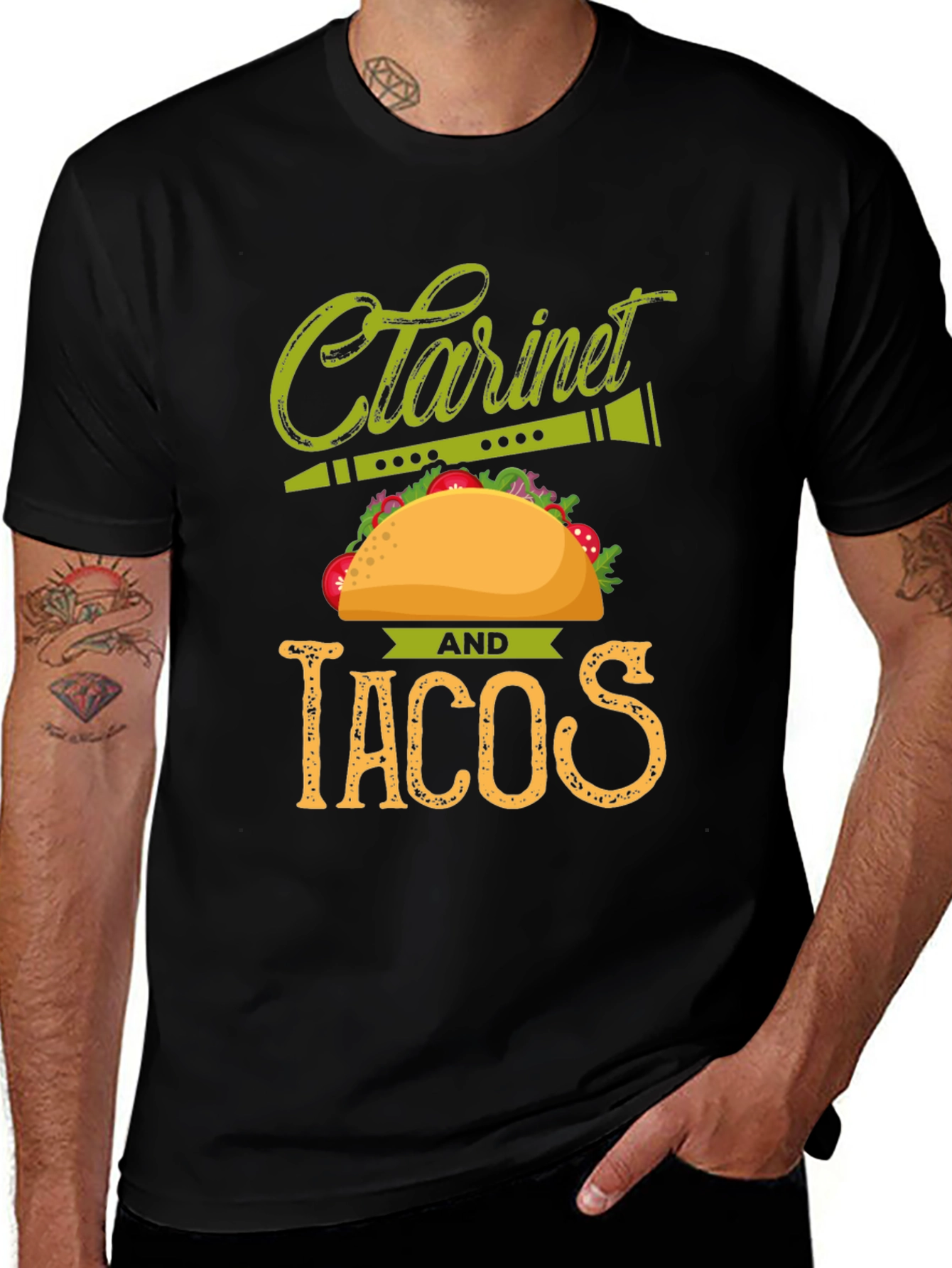 Variant 19 of Clarinet and Tacos Graphic T-Shirt