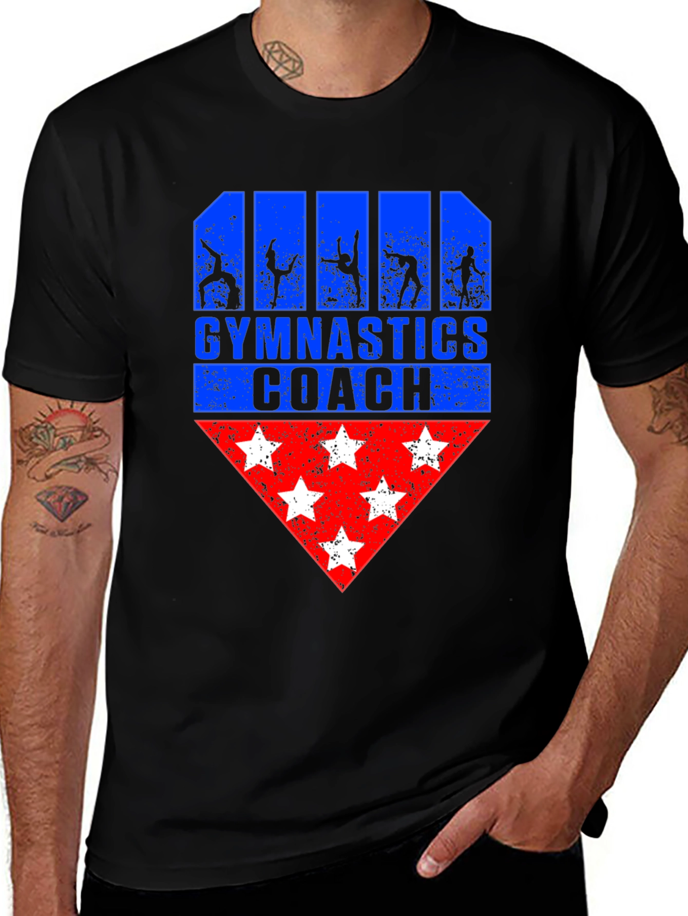 Variant 29 of Gymnastics Coach T-Shirt Patriotic Design