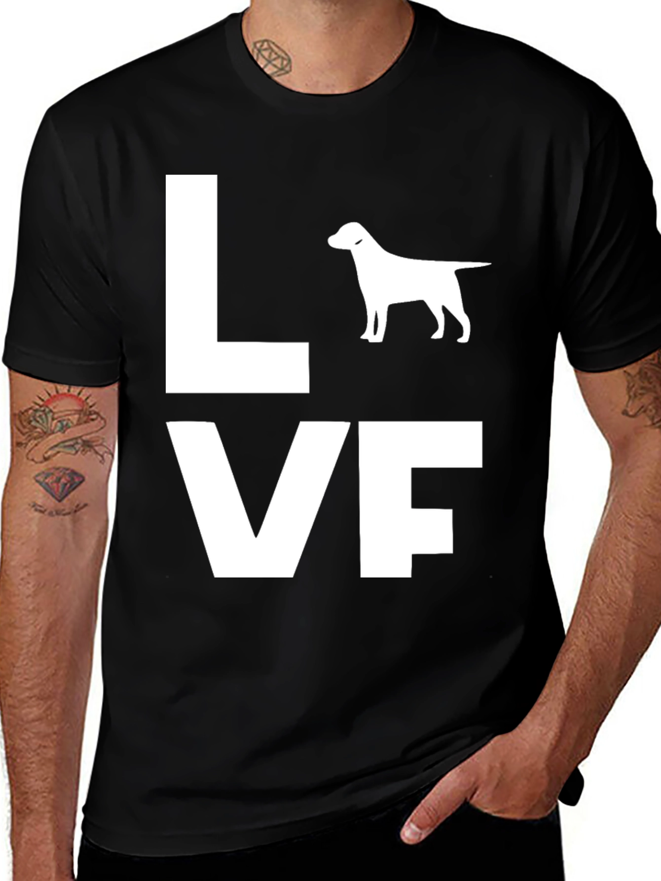 Variant 9 of Love Dog T-Shirt - Black Graphic Tee