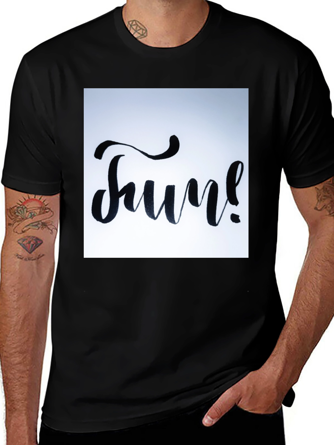 Variant 9 of Fun Graphic Tee - Black Cotton T-Shirt