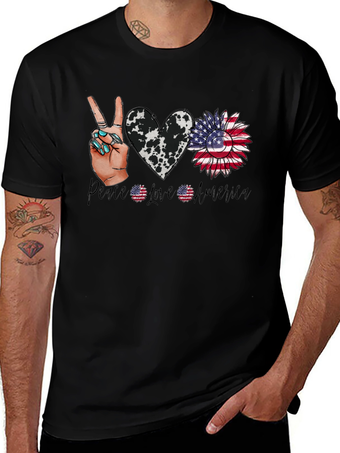 Variant 16 of Peace Love America Graphic T-Shirt