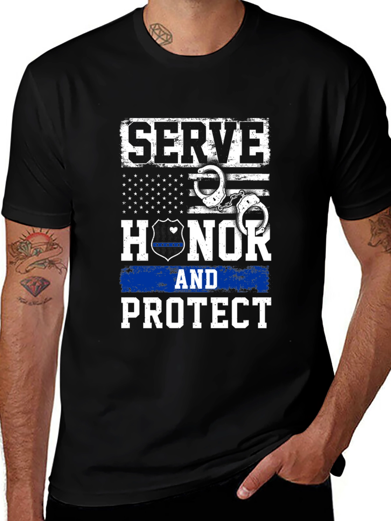 Variant 17 of Serve Honor Protect Men's Graphic T-Shirt