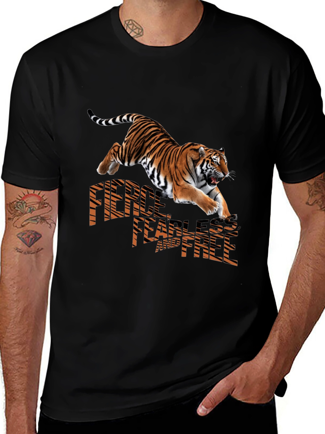 Variant 8 of Fierce Tiger Graphic Tee - Bold Streetwear Style