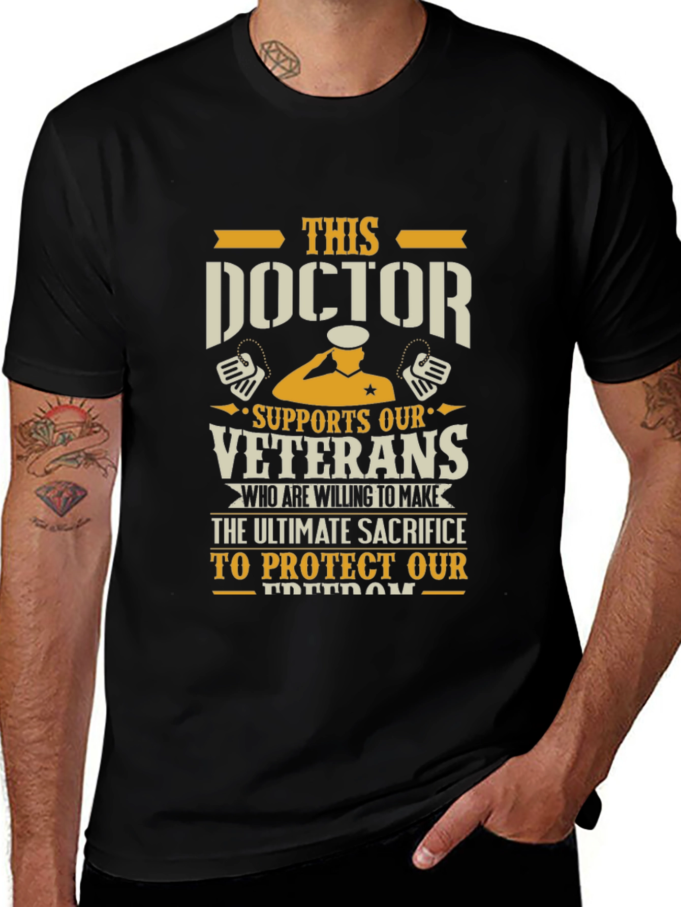Variant 2 of Doctor Supports Veterans Graphic T-Shirt