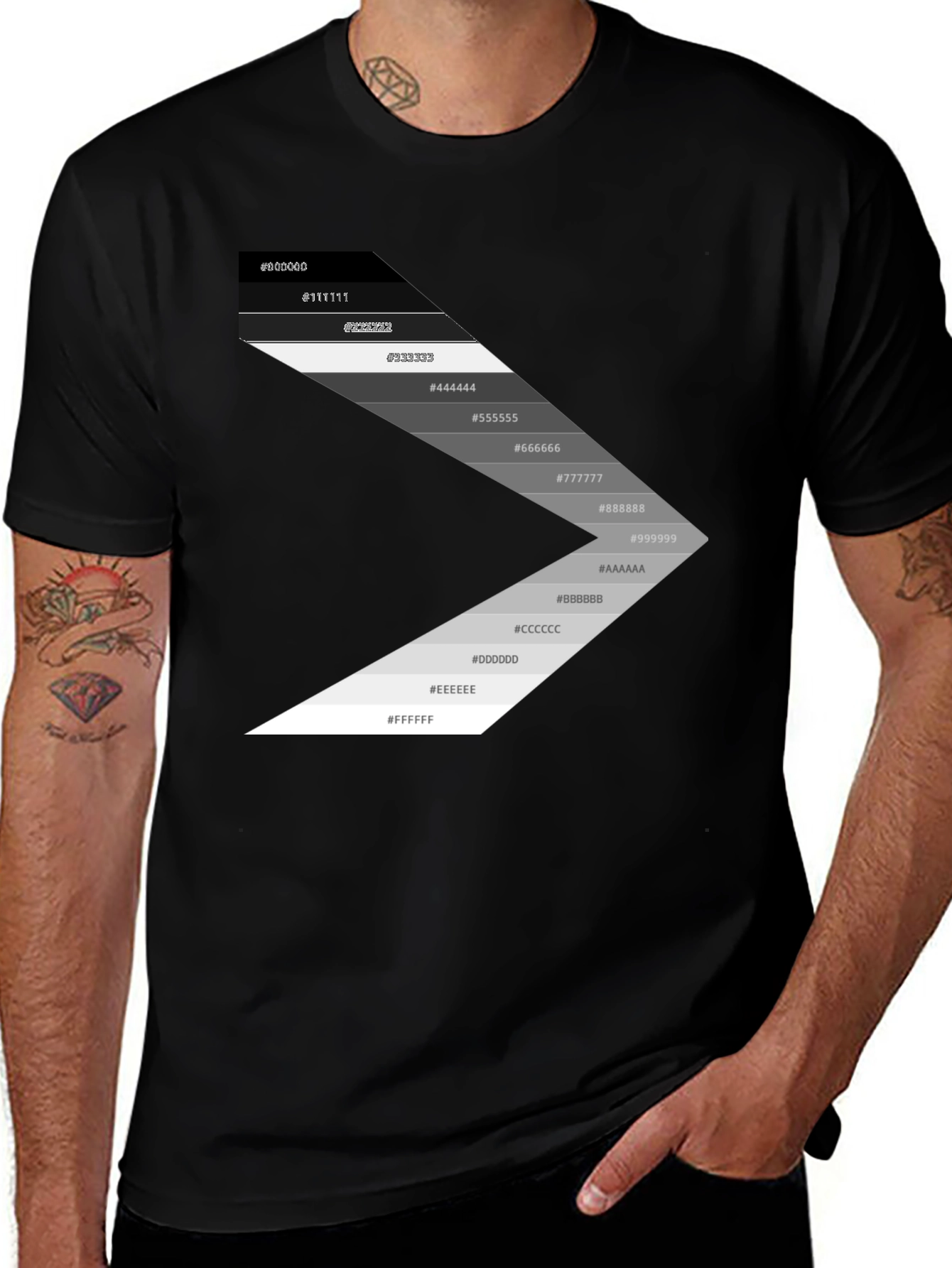 Variant 9 of Gradient Palette Black T-Shirt