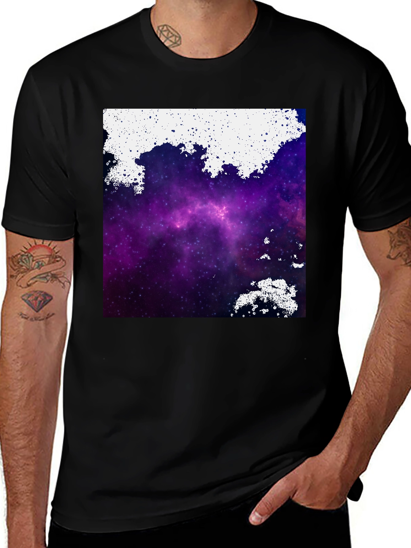 Variant 2 of Galaxy Print Black T-Shirt