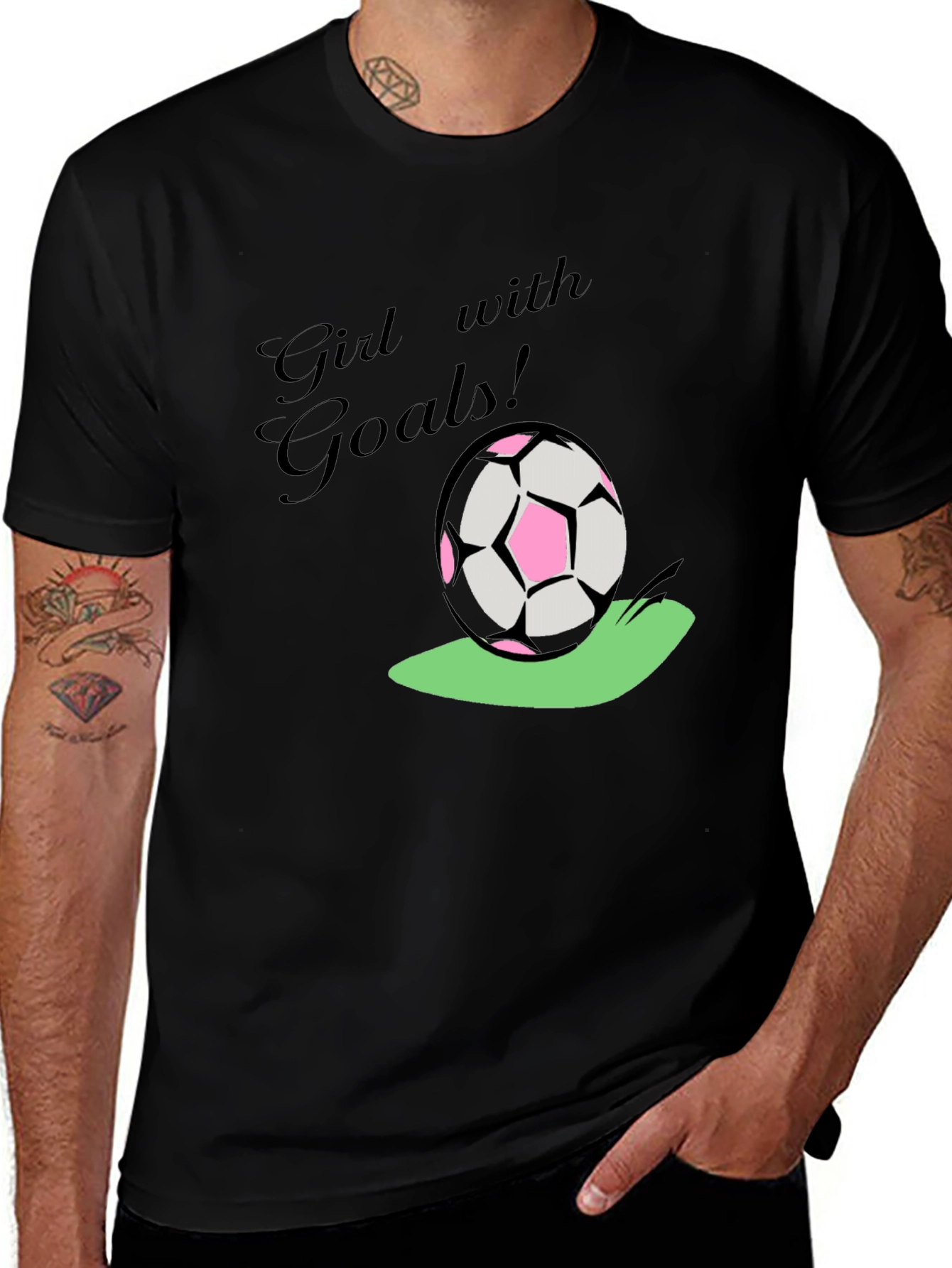 Variant 16 of Girl with Goals Black T-Shirt
