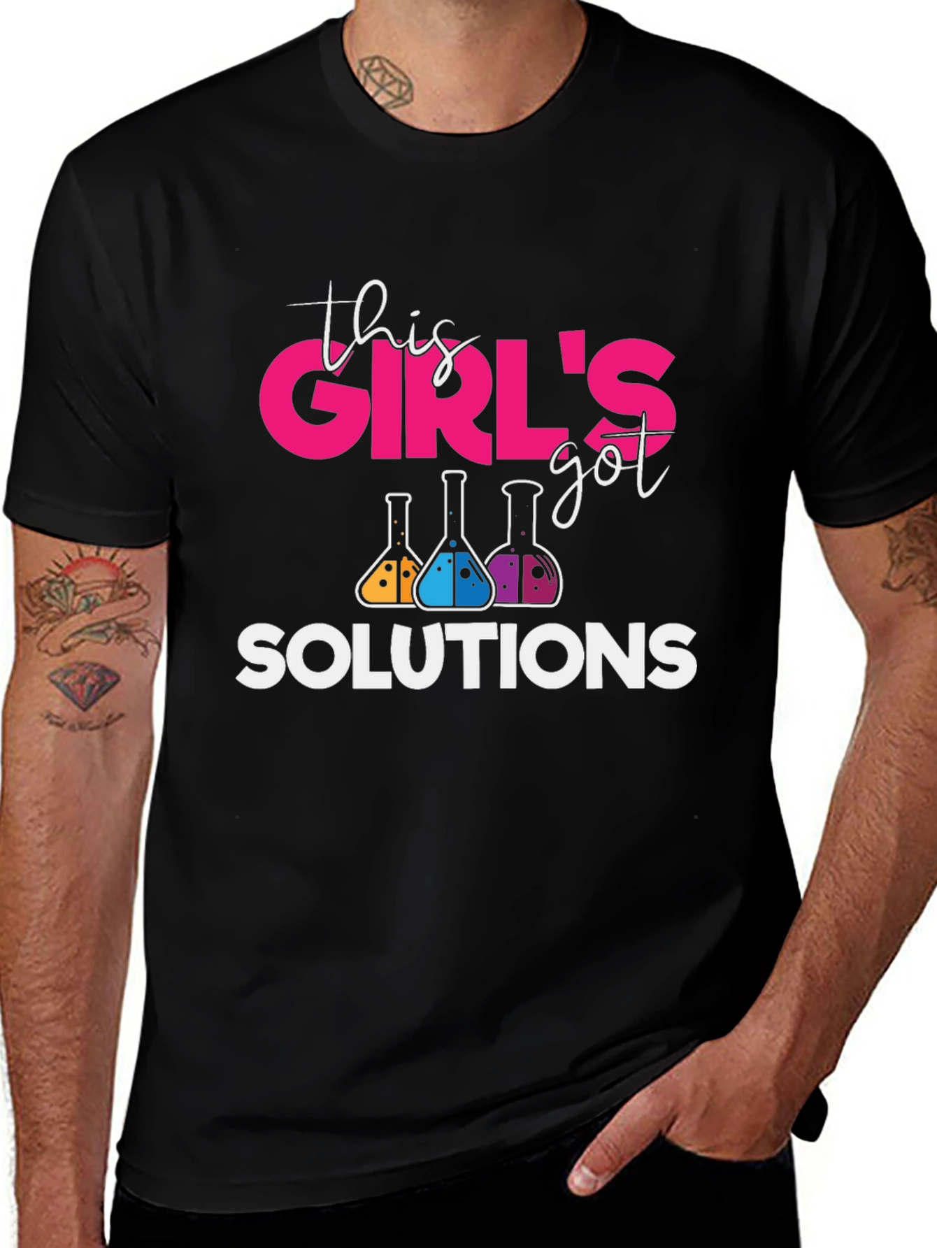 Variant 14 of This Girl's Got Solutions Science T-Shirt