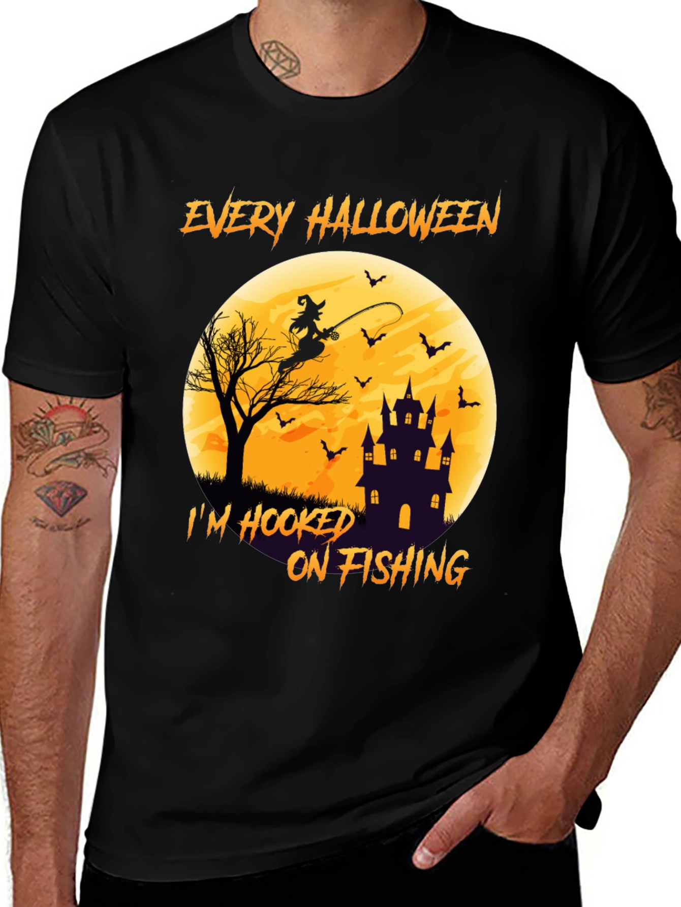 Variant 7 of Halloween Fishing T-Shirt